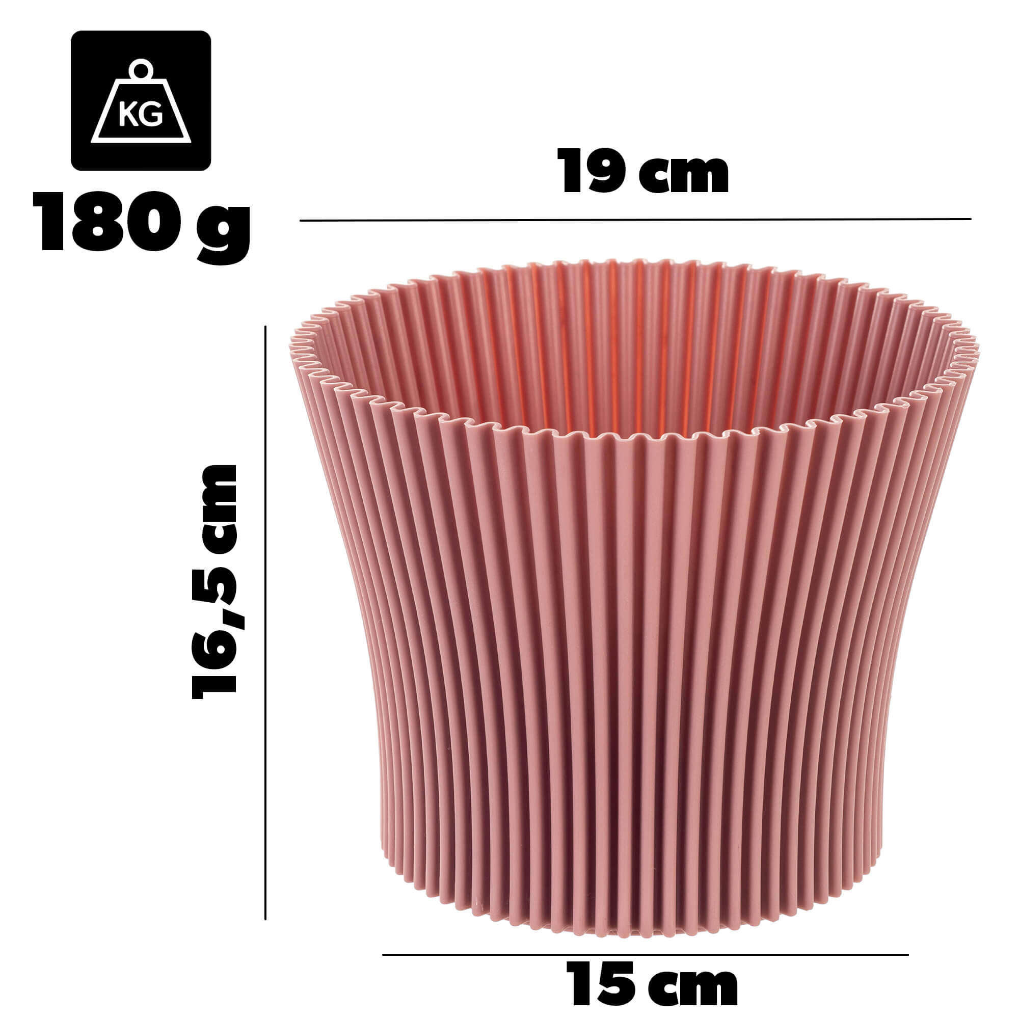 Doniczka na kwiaty Estrela 19cm różowy