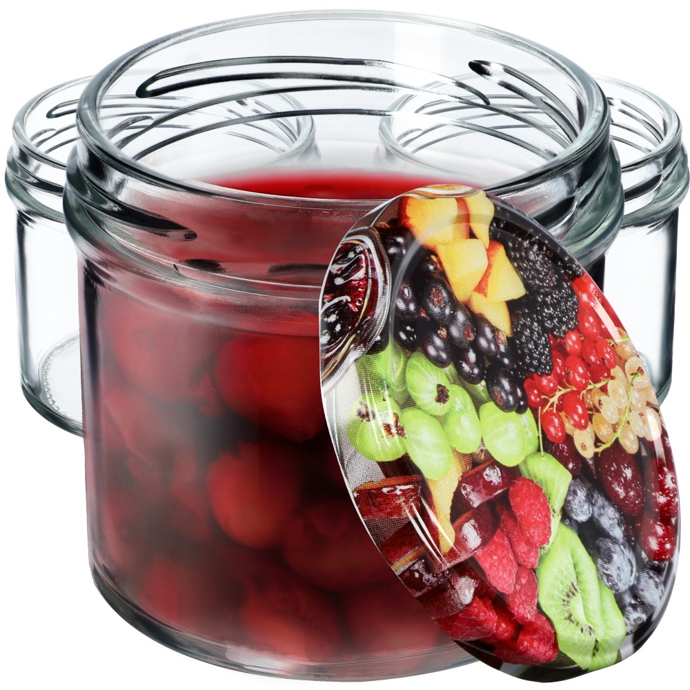 Słoiki Vigo 140ml 50szt fi 66 mm + wieczko "Mix owoców"