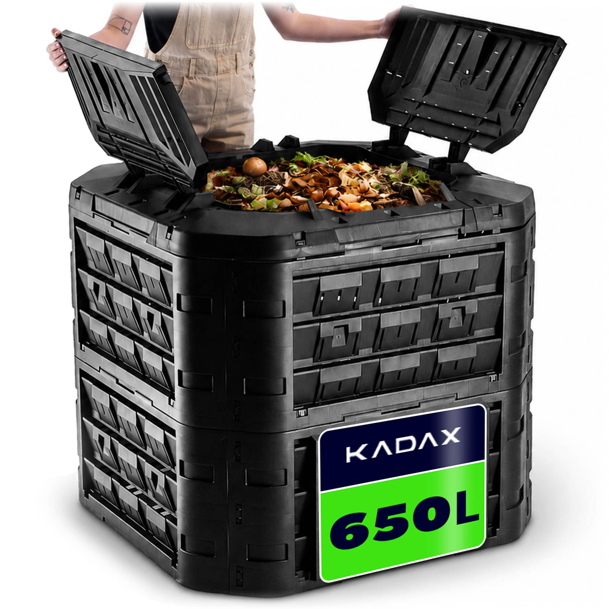 Kompostownik ogrodowy Fixem 650L czarny