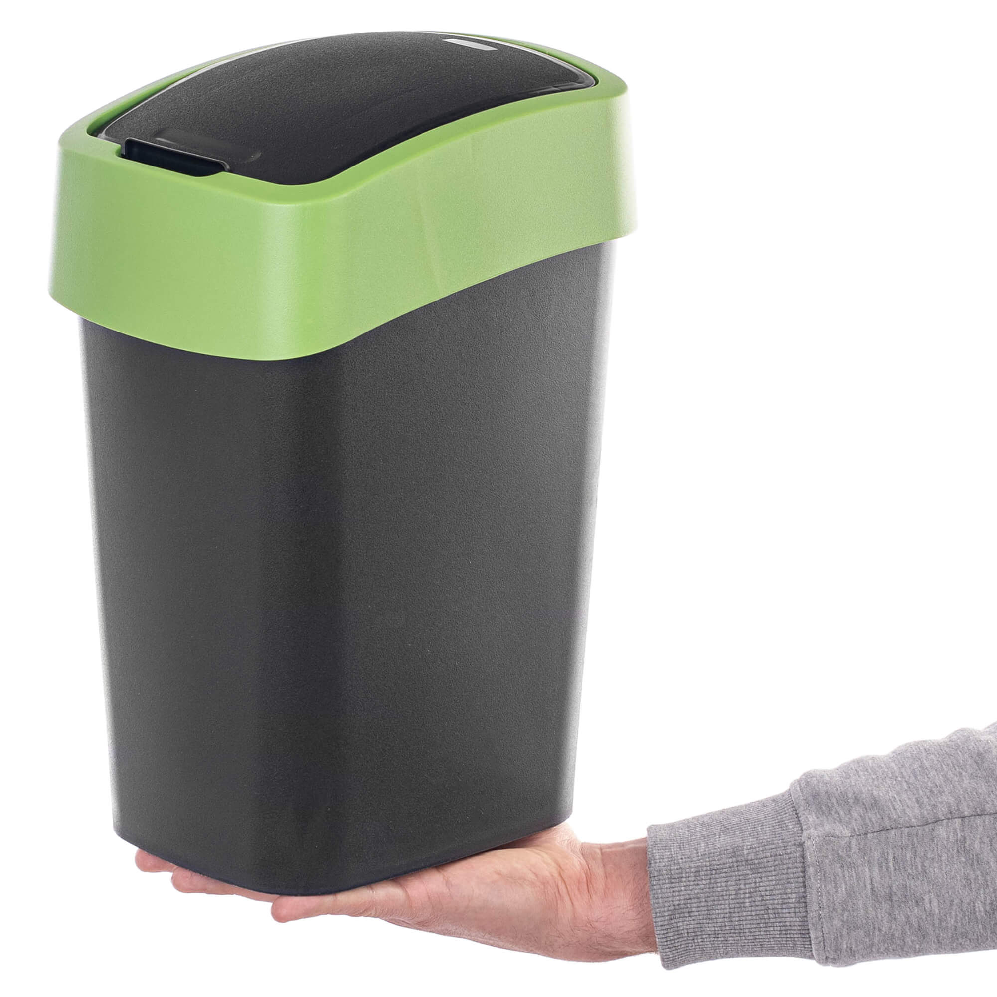 Kosz na śmieci Curver Flip Bin 9L czarno-zielony