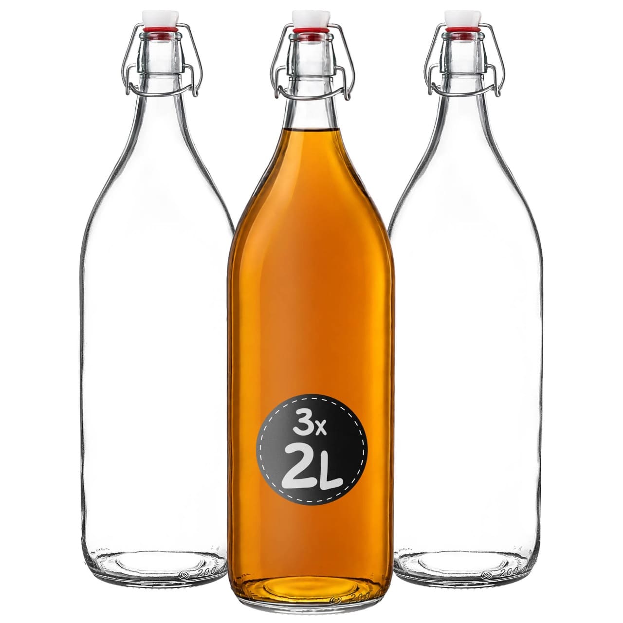 Szklana butelka do nalewek 2000 ml, 3 szt.