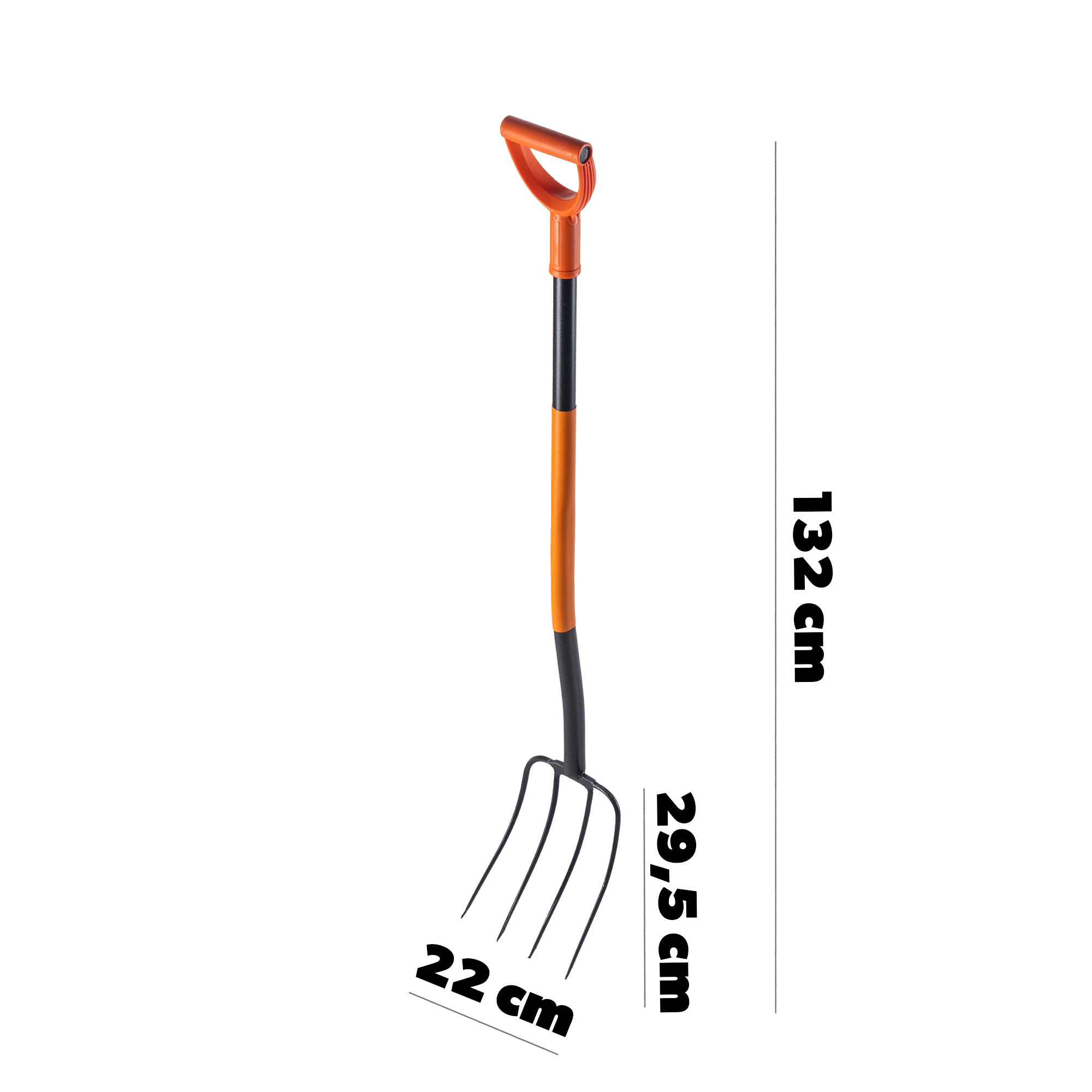 Widły gospodarcze Getas 132 cm, pomarańczowe