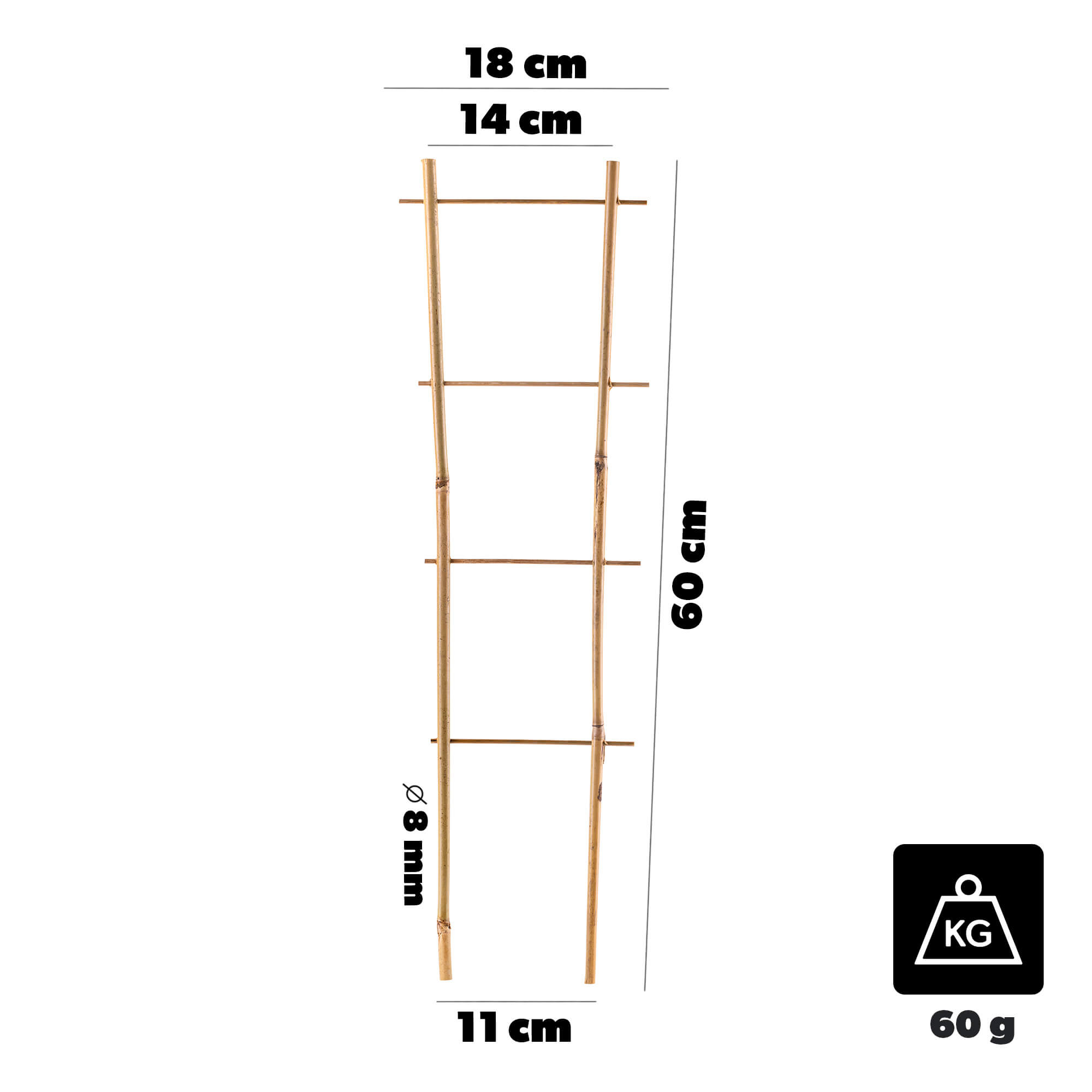 Drabinka do kwiatów bambusowa Taio 60 cm 5 szt.