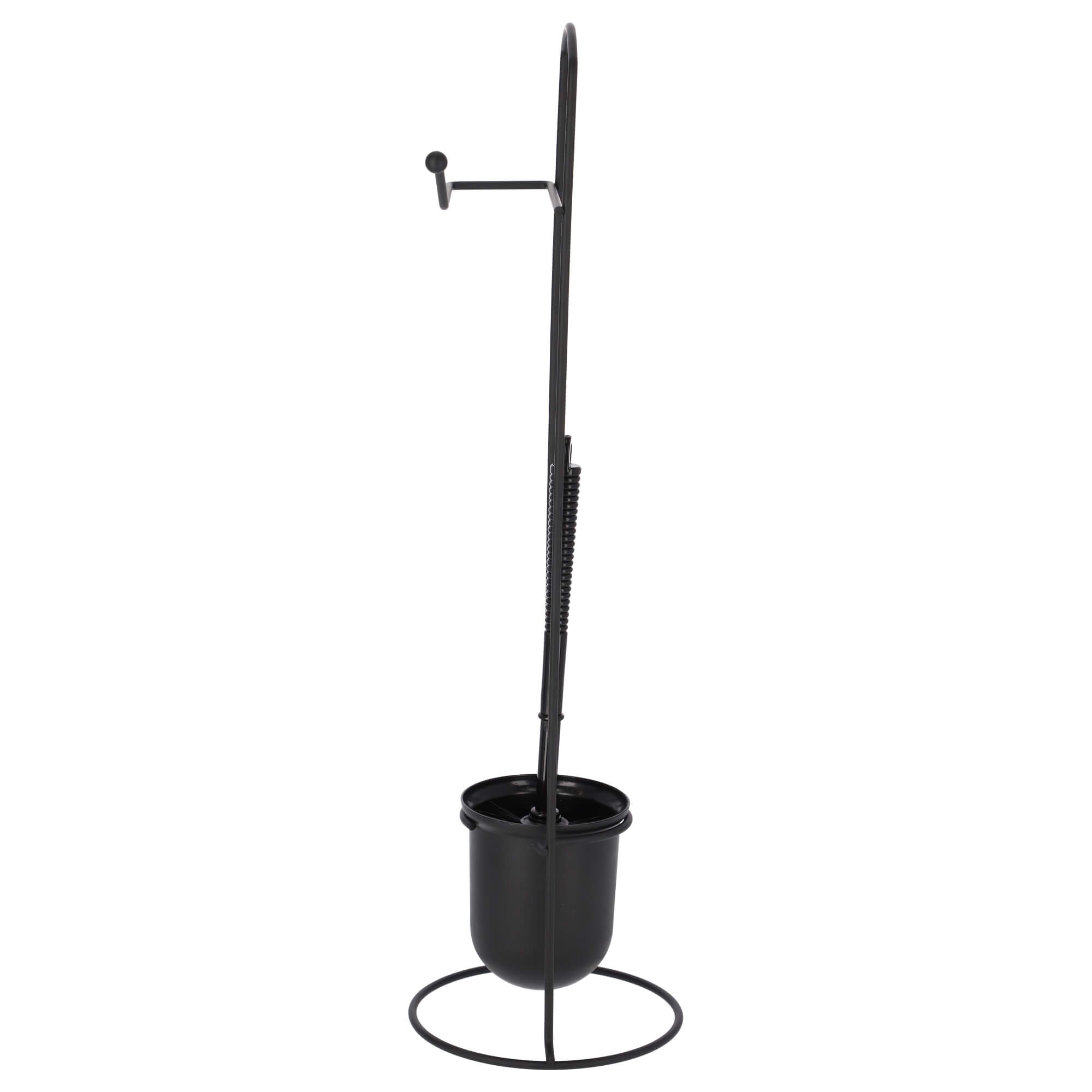 Szczotka do WC z uchwytem na papier 58 cm, czarny