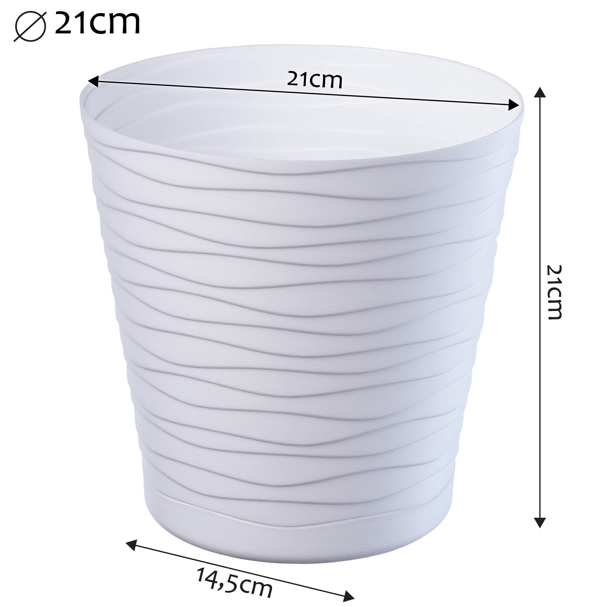 Doniczka z podstawką Greve 21 cm, biała