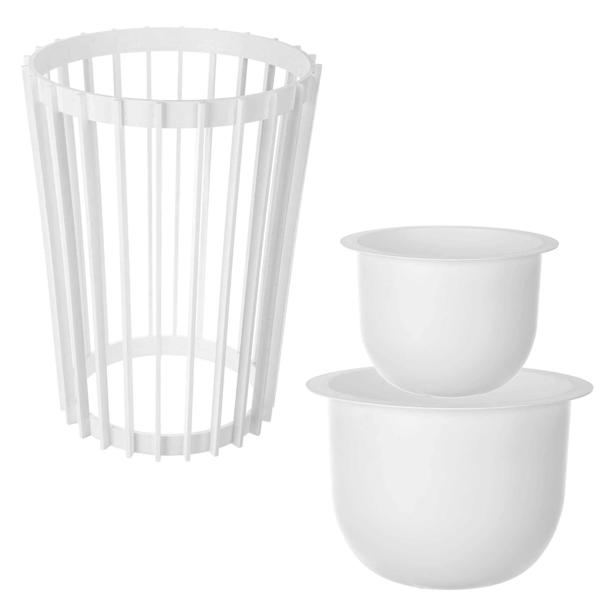 Kwietnik dwustronny Aytre 40 cm biały + 2 wkłady