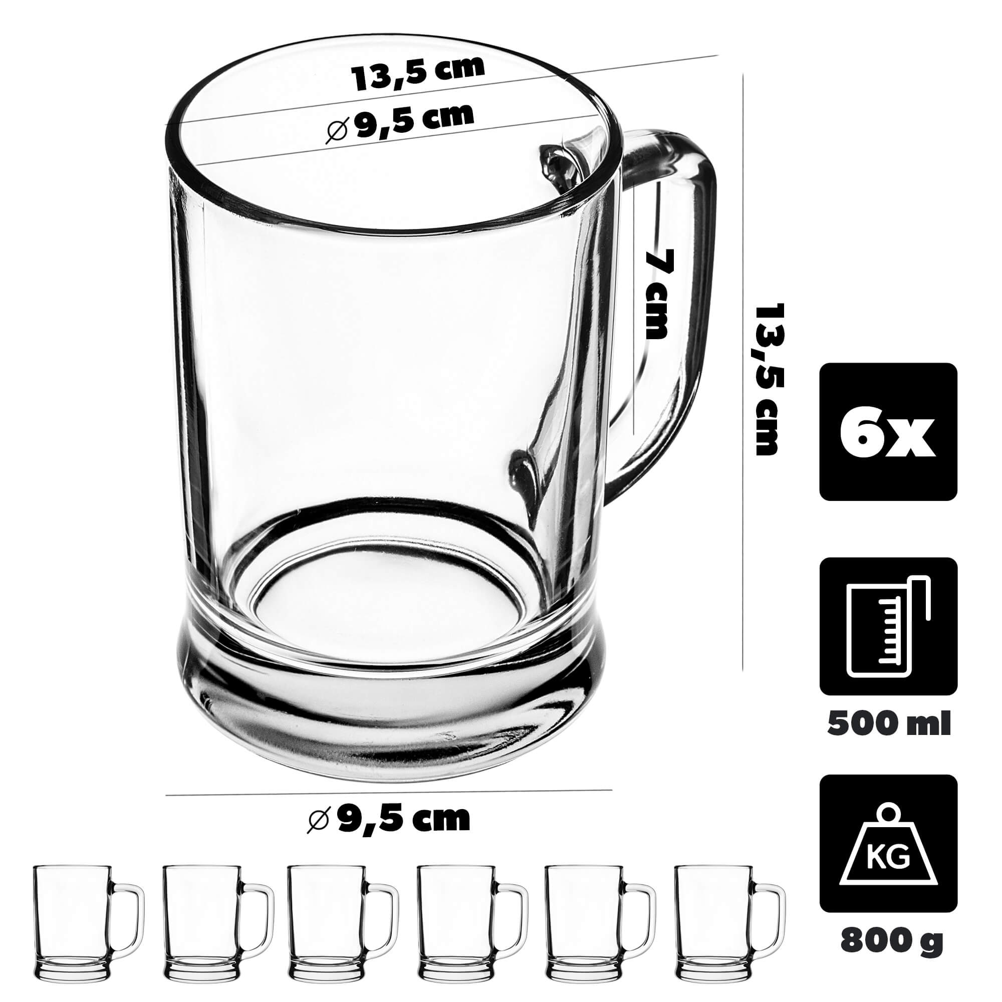 Kufel do piwa Cevio 400ml 6szt.