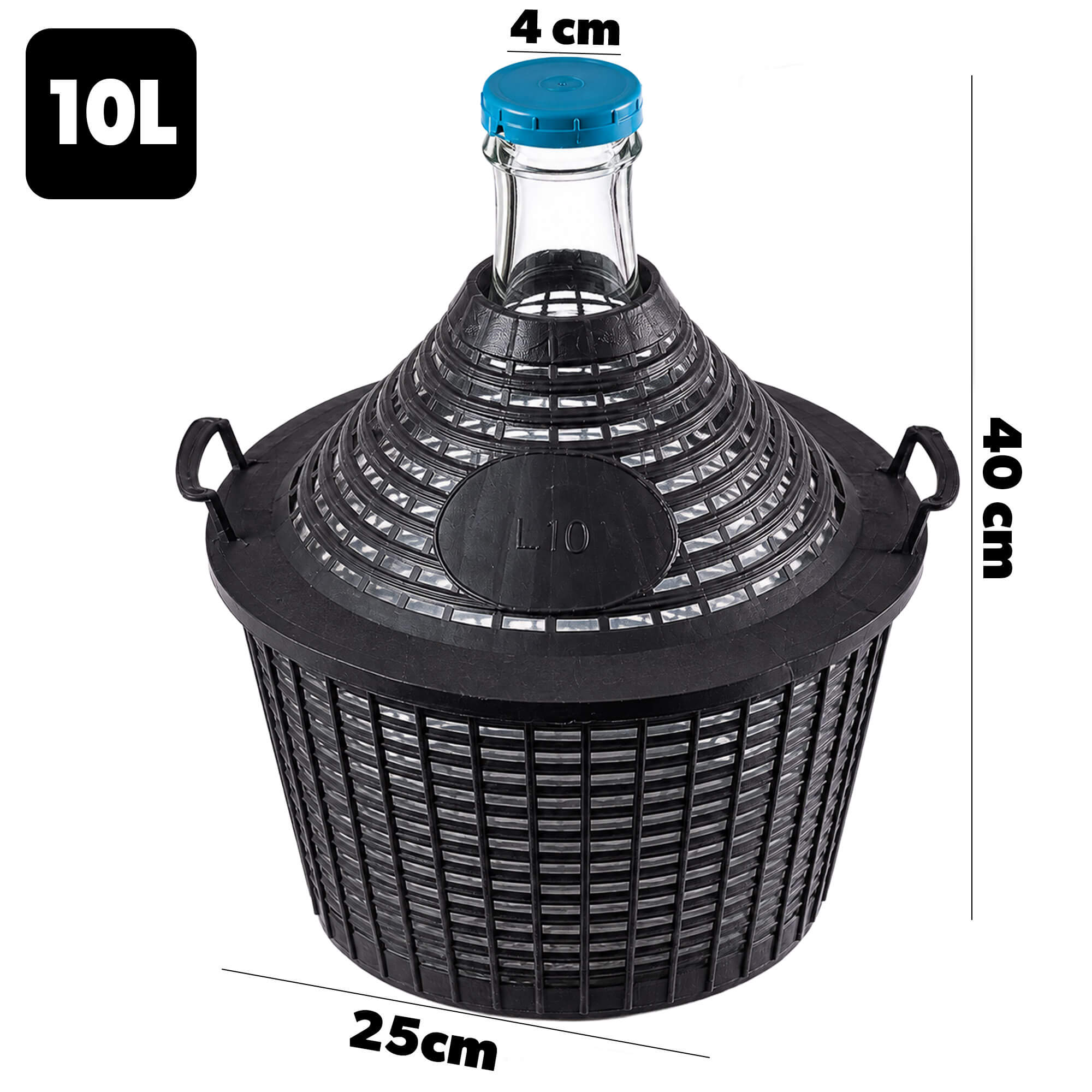 Zestaw winiarski balon 10L + korek nr.3 + plastikowa rurka