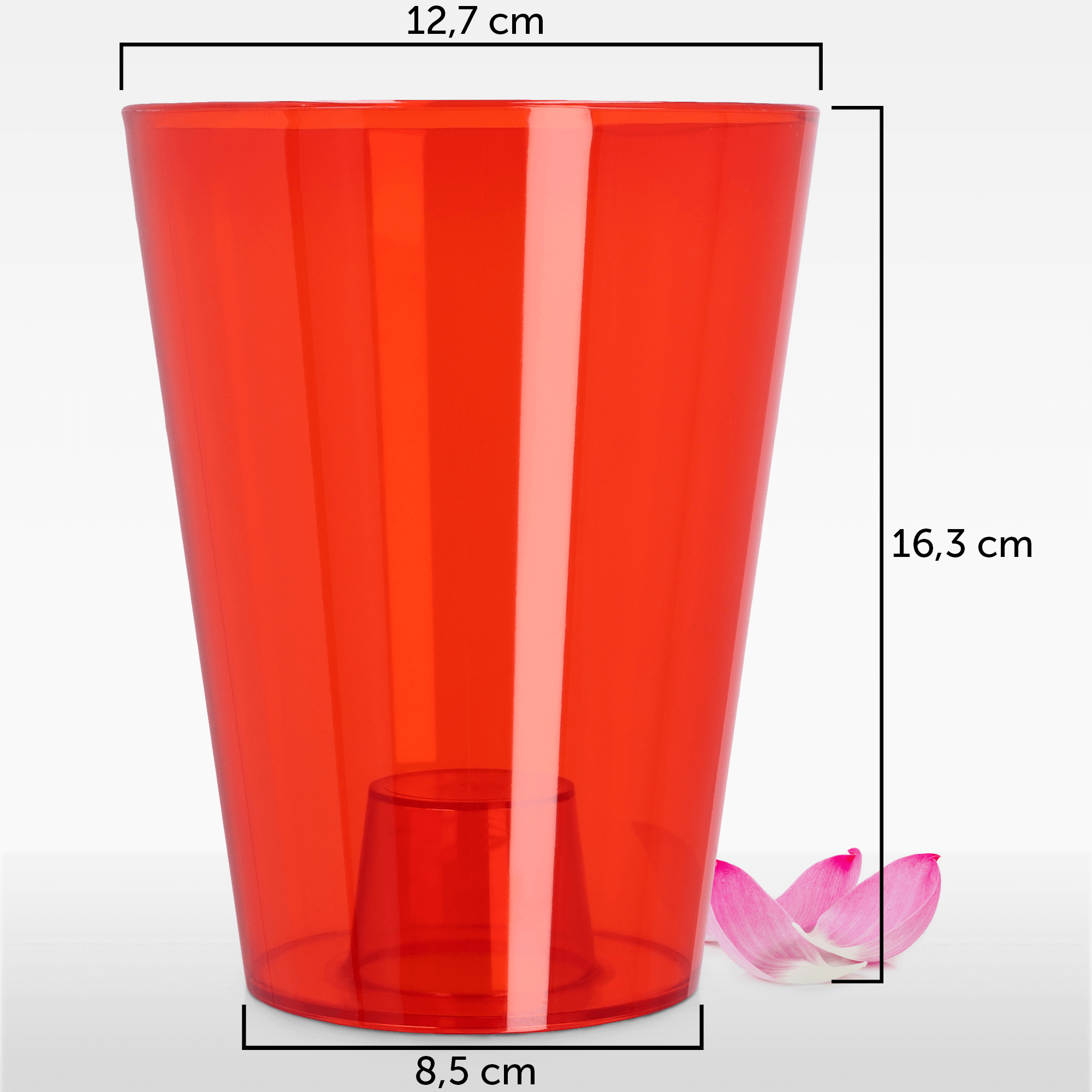 Doniczka okrągła Menfi 12 cm, czerwona