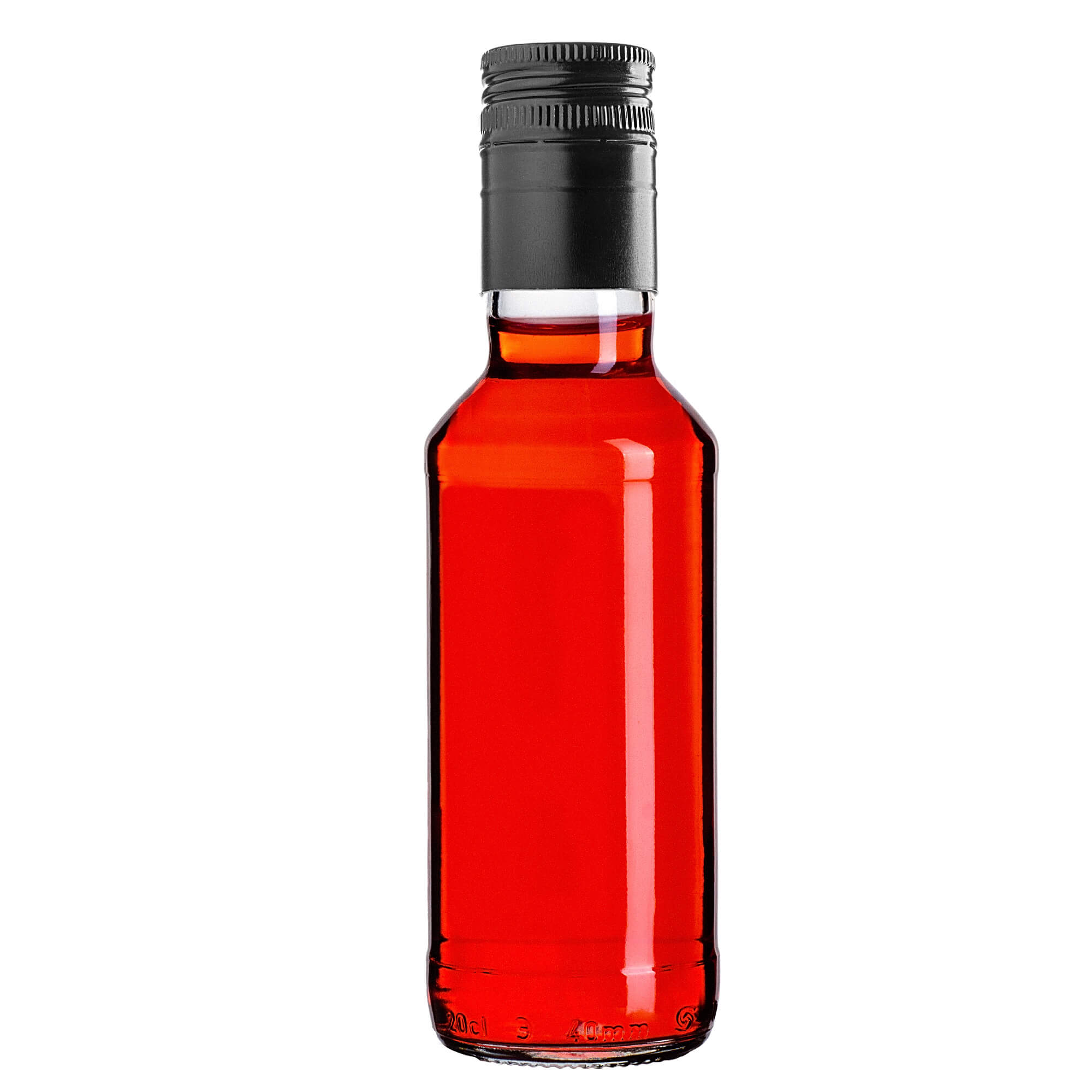 Szklana butelka Monopol 200ml z długą czarną zakrętką 1 szt.