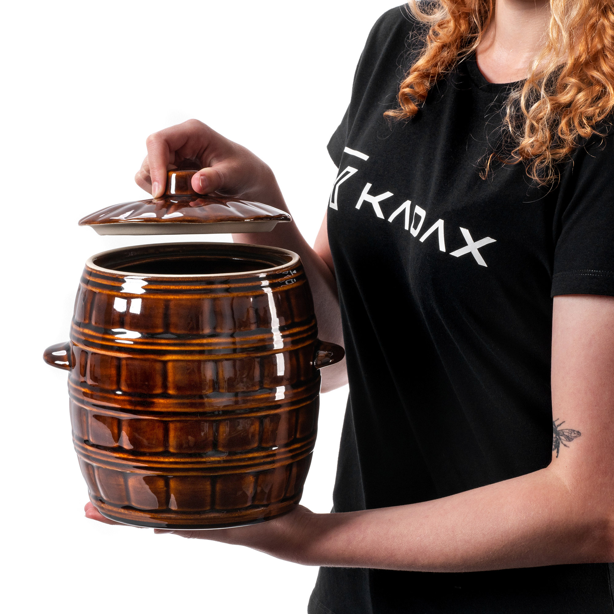 Beczka kamionkowa Helios 5L, z pokrywką