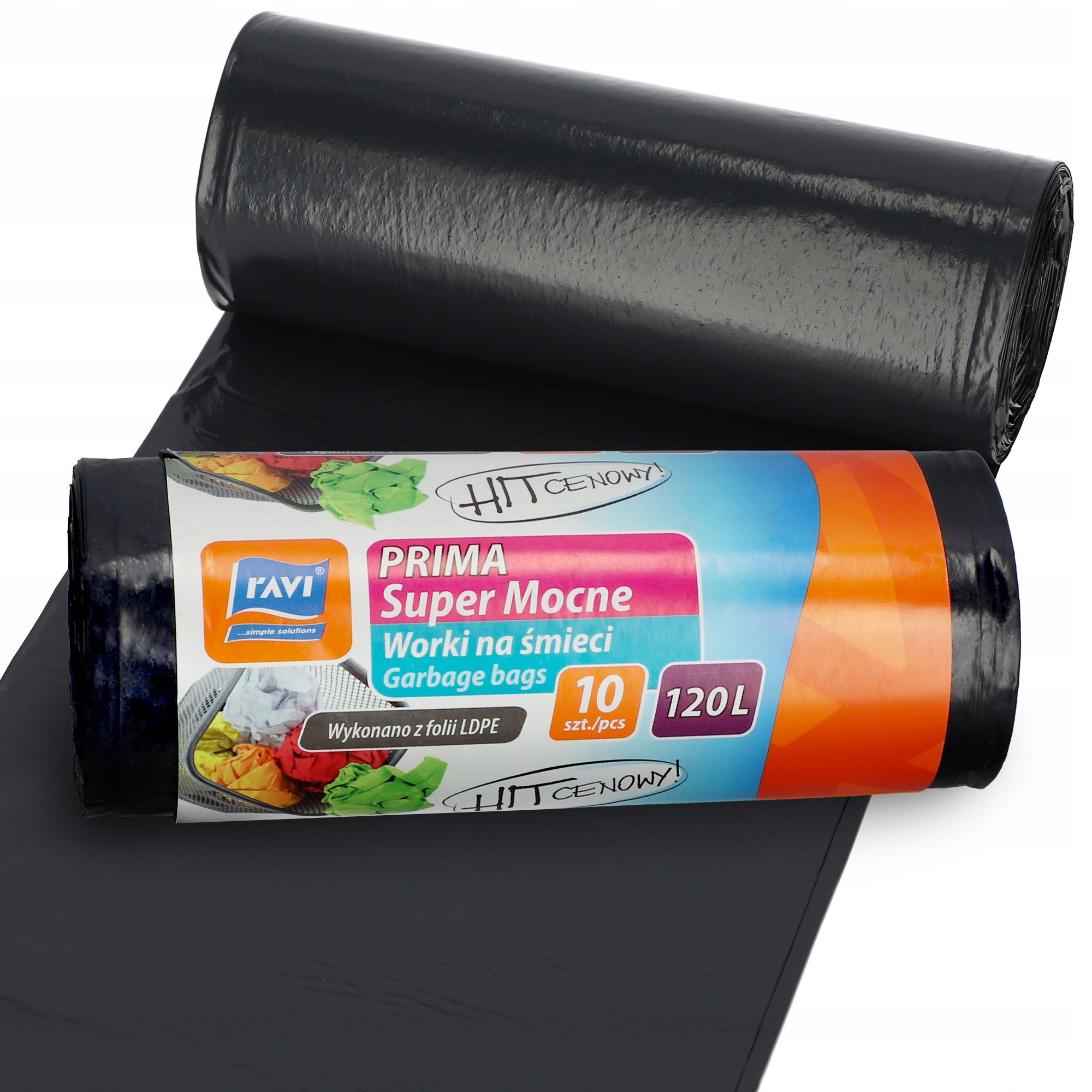 Worki na śmieci Ravi Prima Super Mocne 120L, 10 szt.
