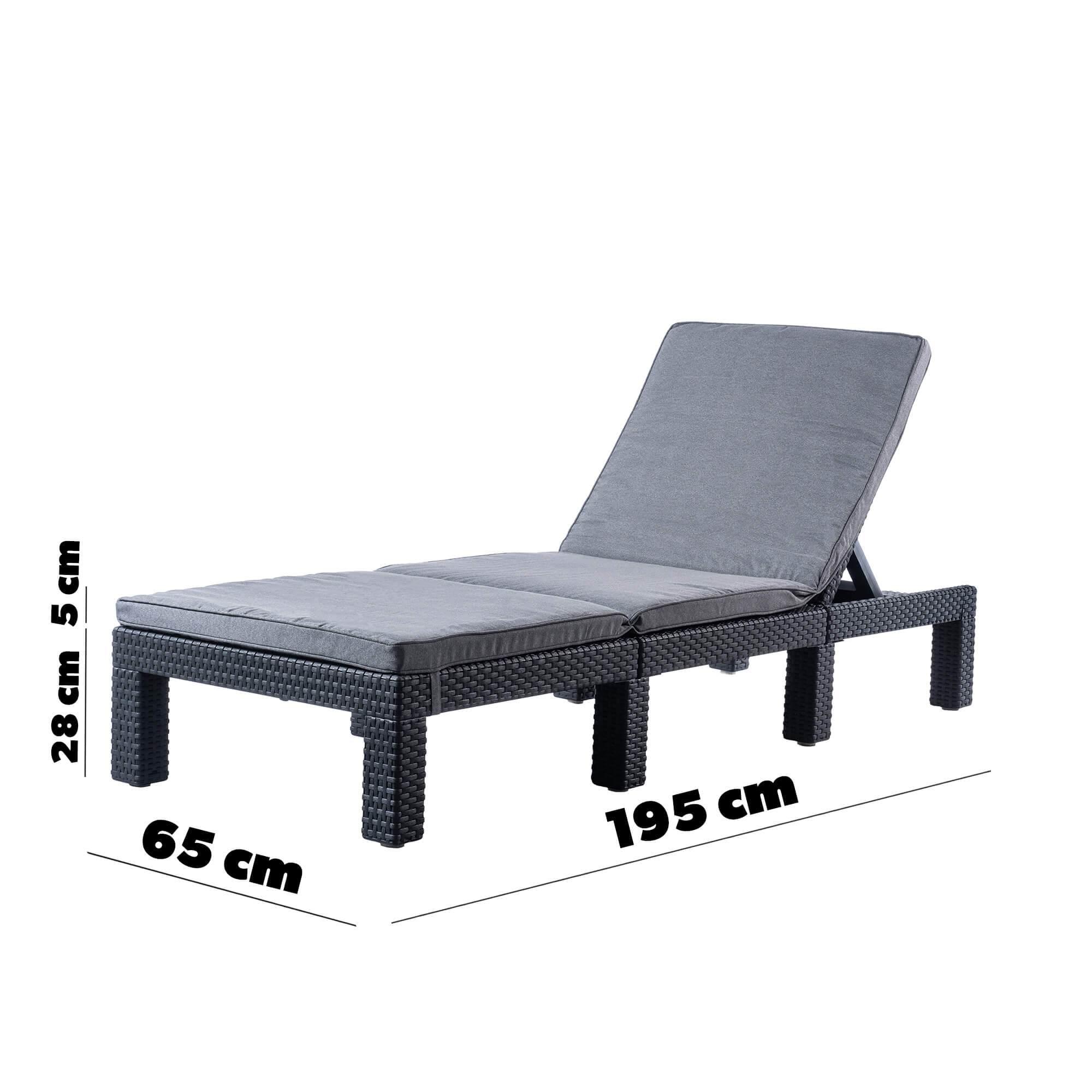 Leżak ogrodowy Keter Daytona Deluxe 65 x 195 cm, szary