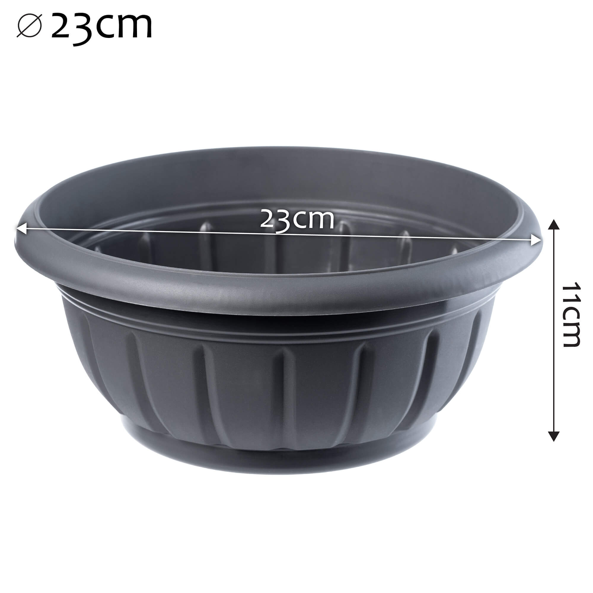 Misa na kwiaty Budrio grafit 23 cm, 2 szt.