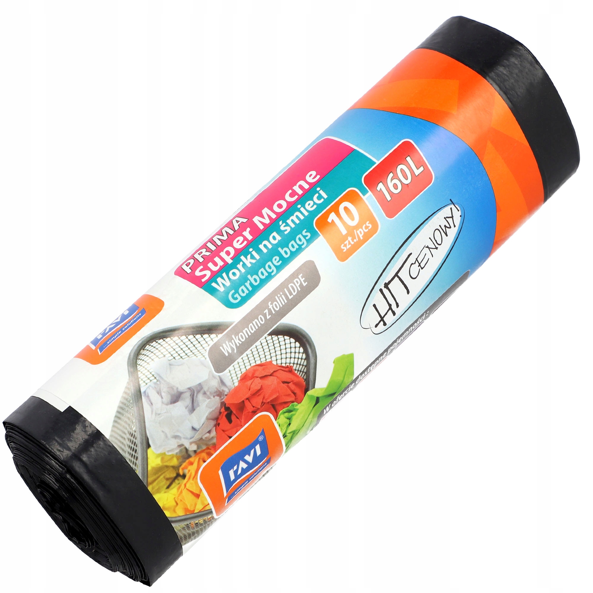 Worki na śmieci Ravi Prima Super Mocne 160L, 10 szt.