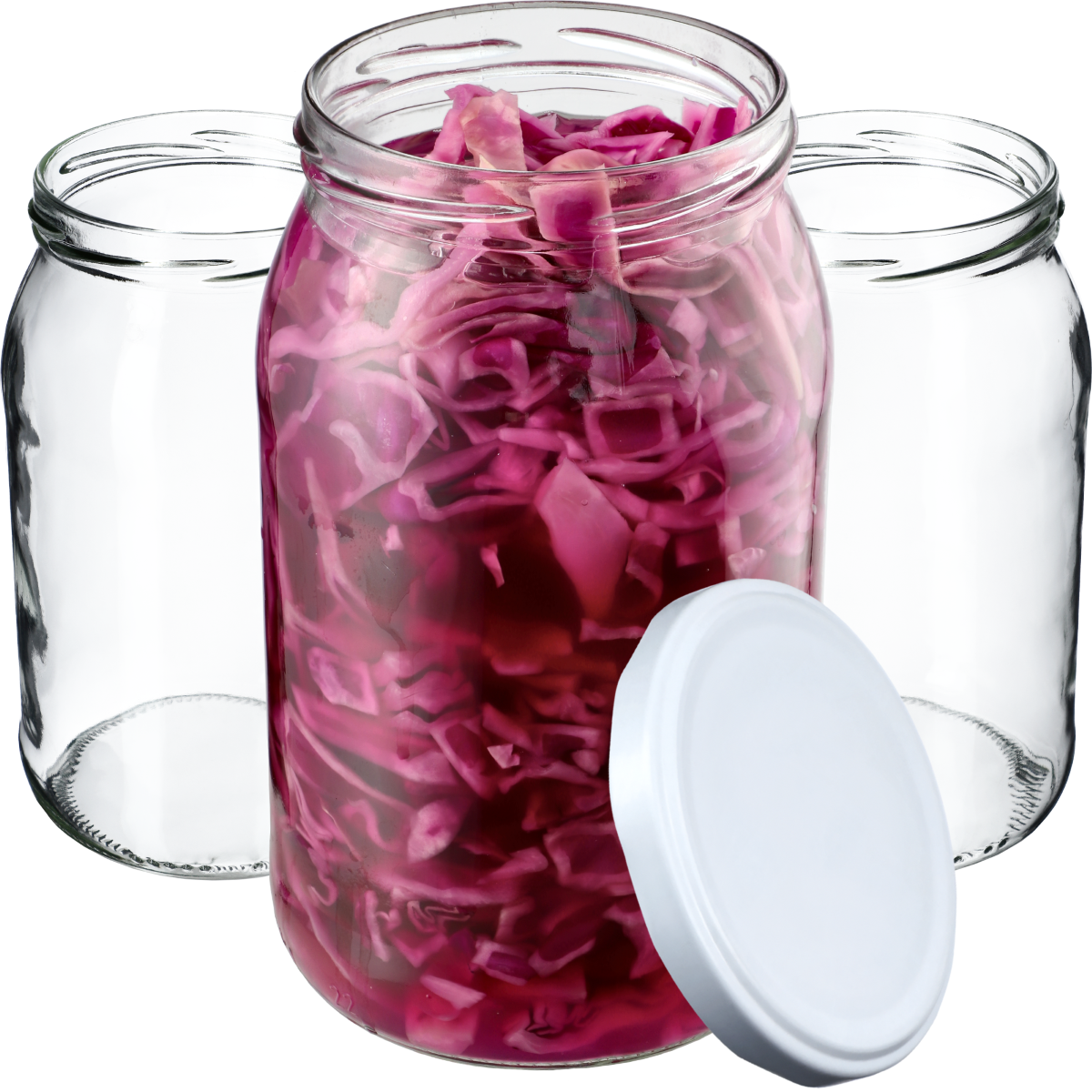 Słoiki na przetwory Simo 900ml 8szt fi 82 mm + wieczka białe