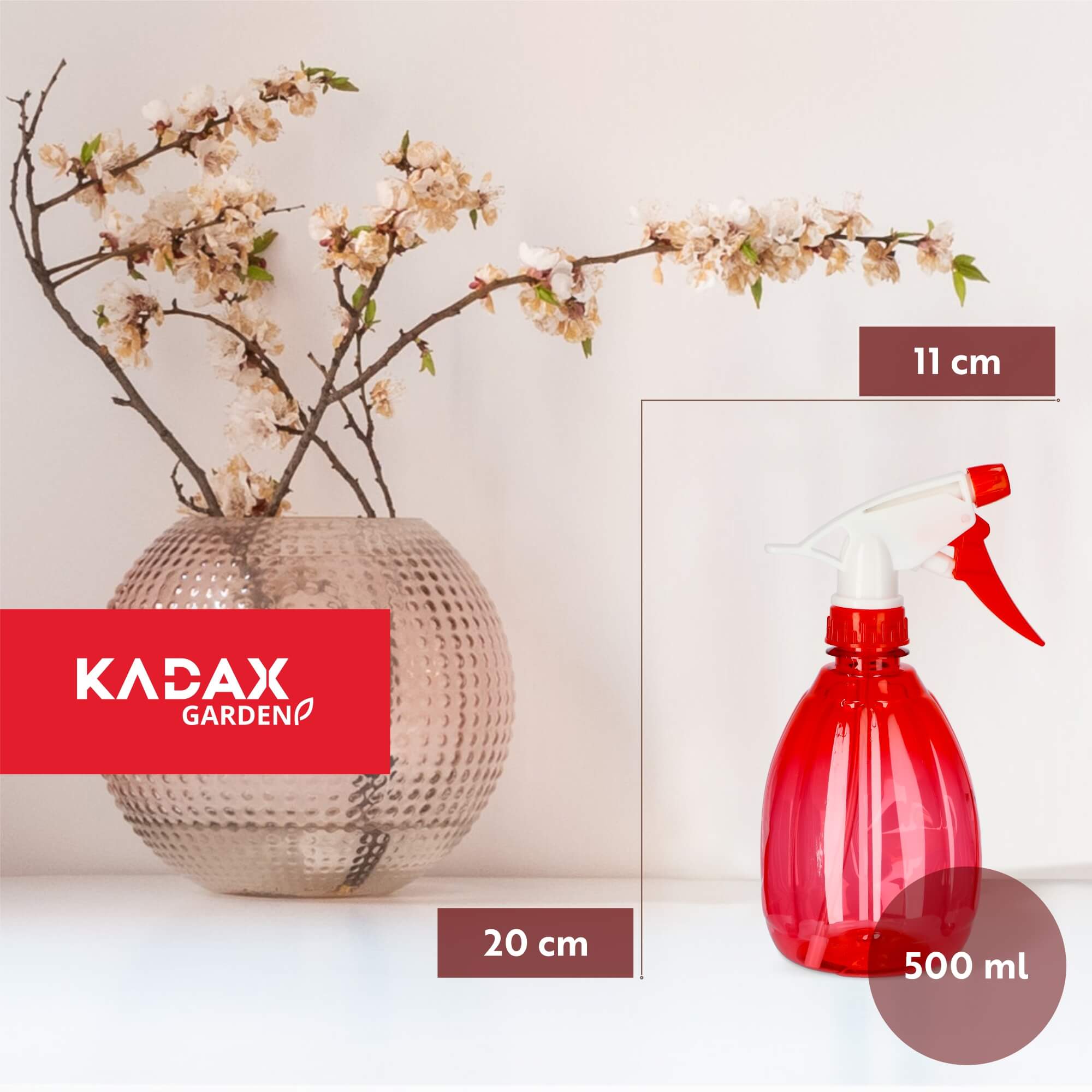 Opryskiwacz do roślin ręczny 500 ml, czerwony