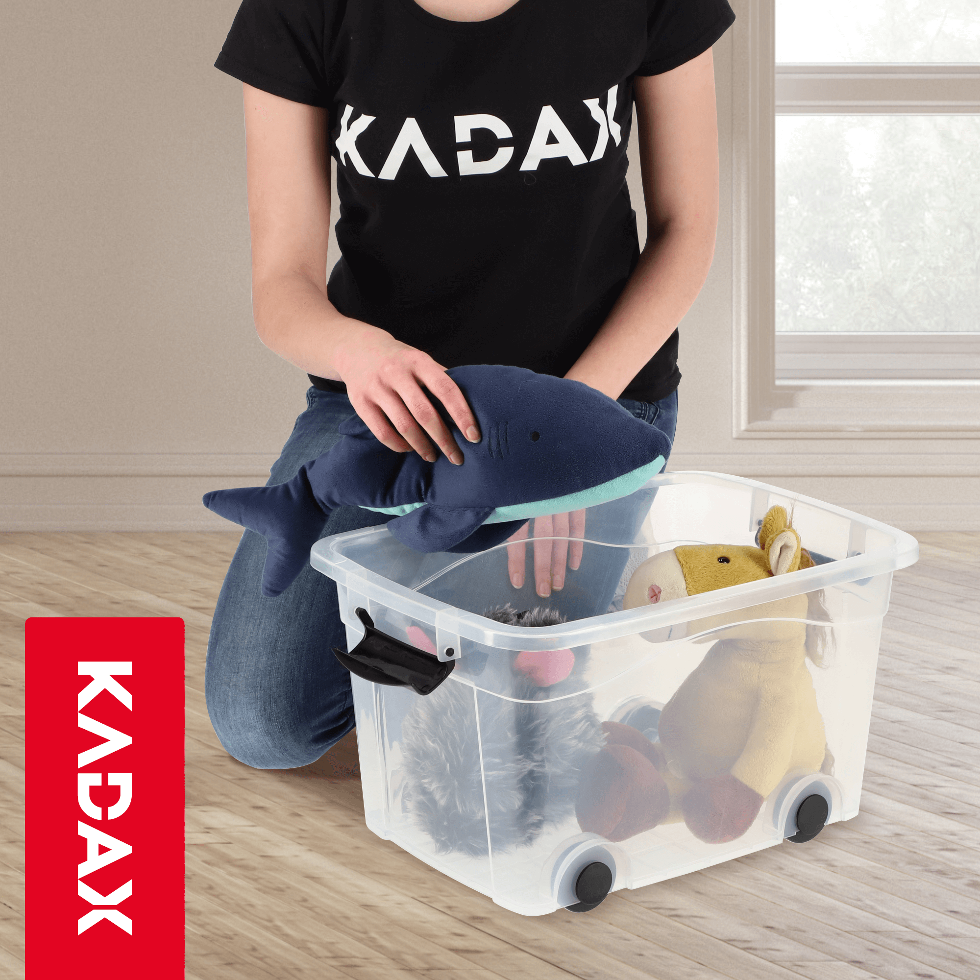 Plastikowy pojemnik na kółkach Vado 60L, szary