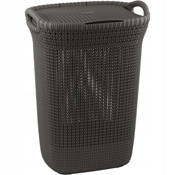 Kosz z pokrywą Curver Knit 57L brązowy