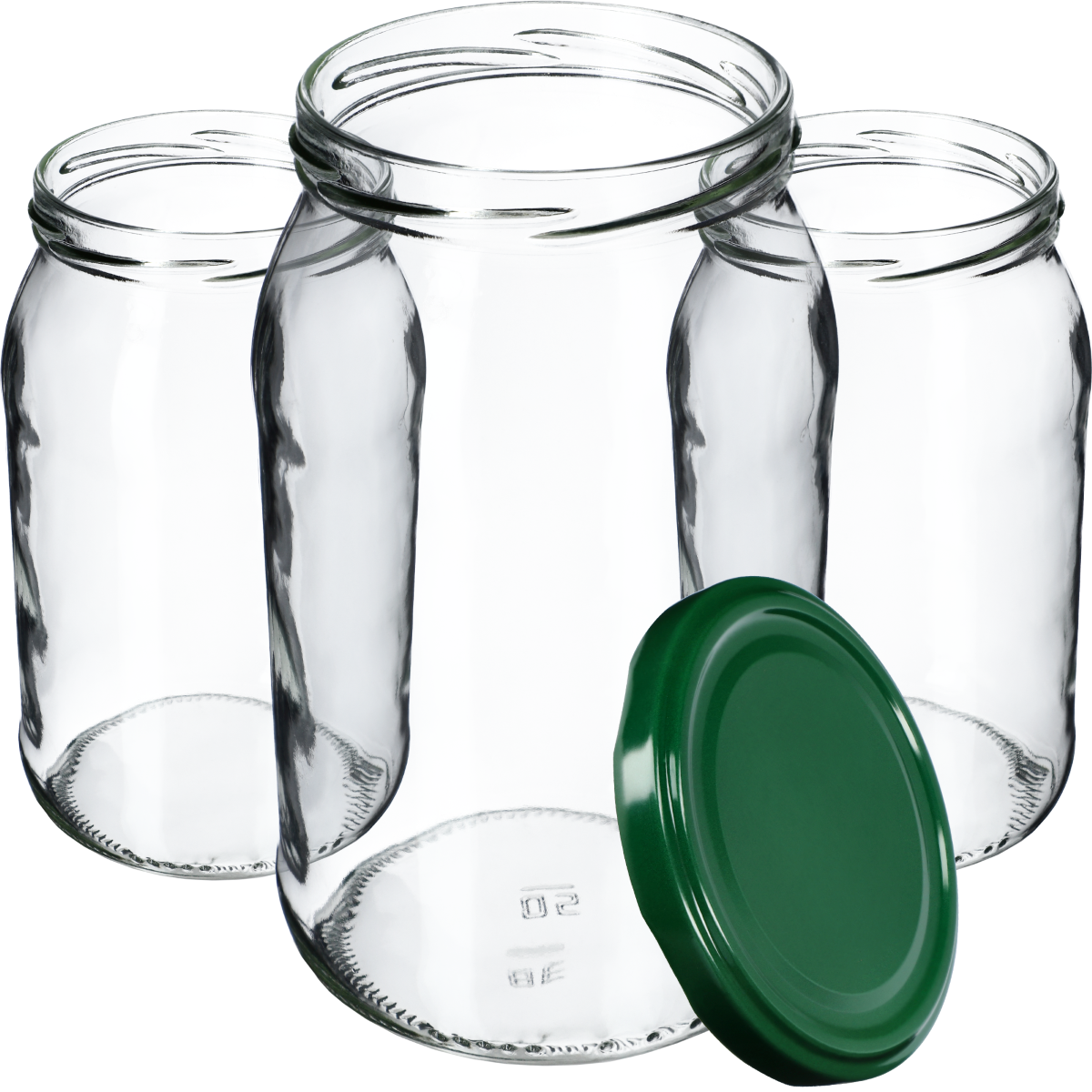 Słoiki na przetwory Simo 900ml 24szt fi 82 mm + wieczka zielone