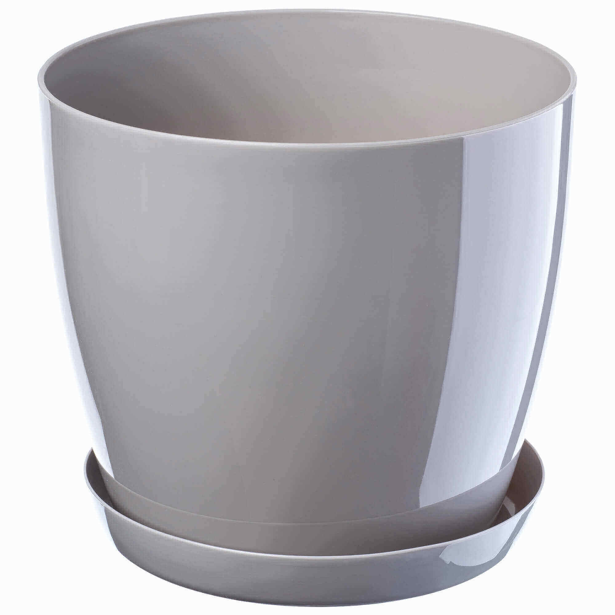 Doniczka Agen z podstawką 16 cm, szara