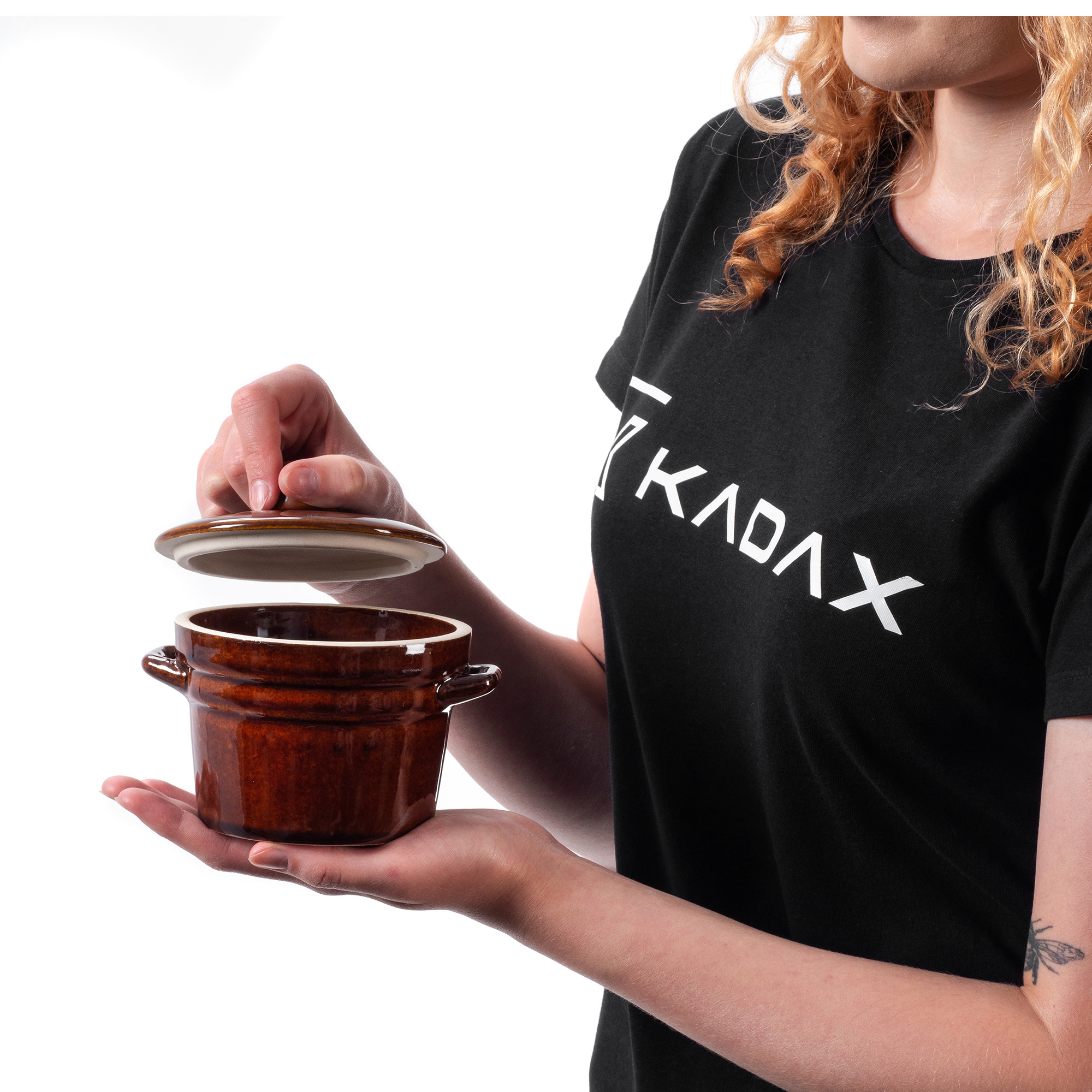 Garnek kamionkowy Athena 0.5L, z pokrywką