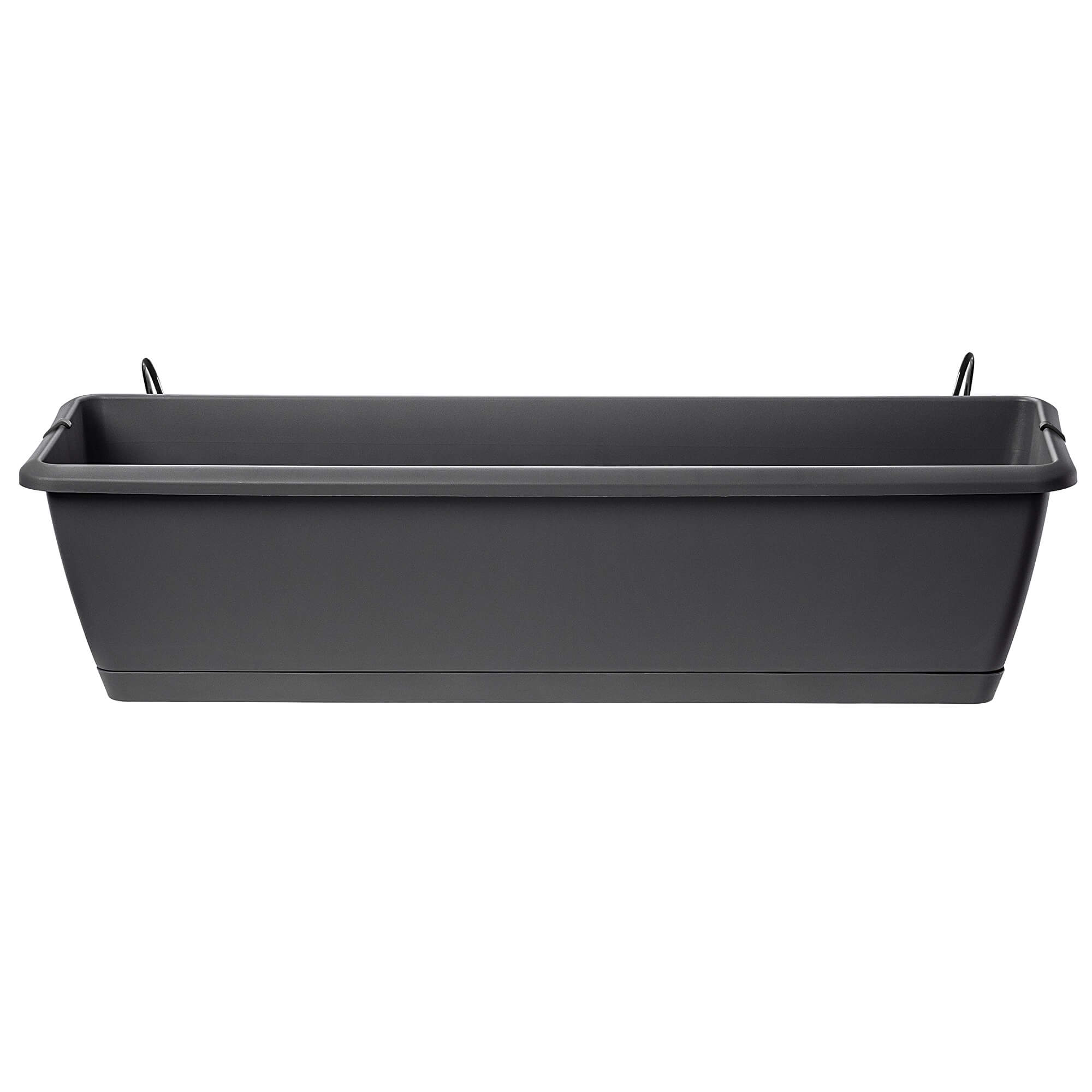 Skrzynka balkonowa Perama 60 cm z uchwytami, szara