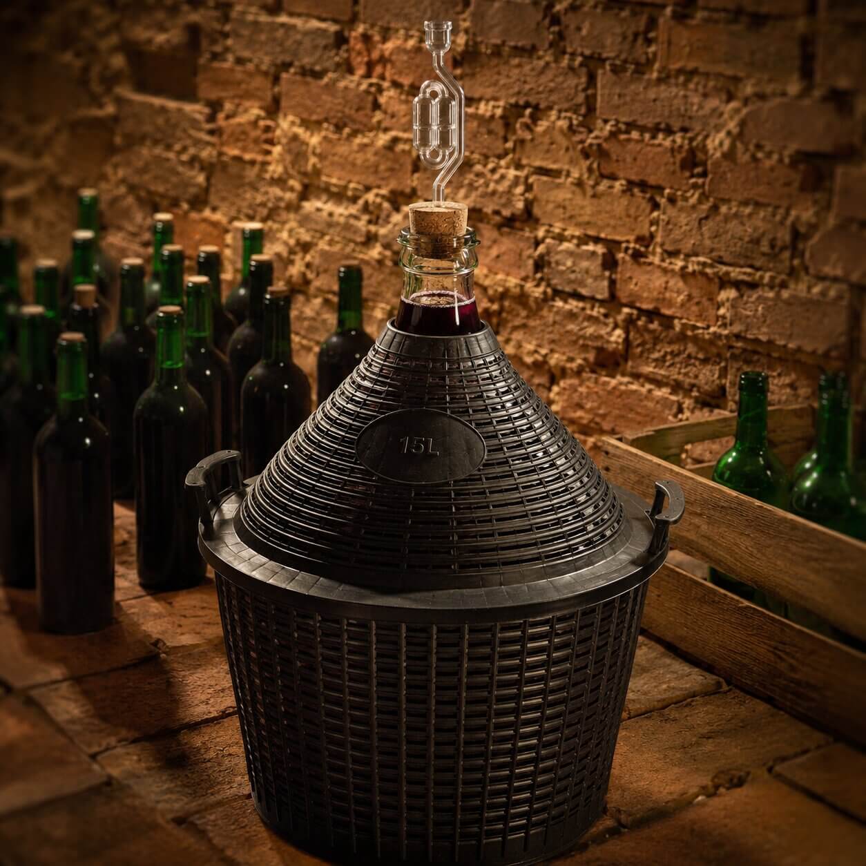 Balon Gąsior na wino Alatri z wąskim otworem 15L