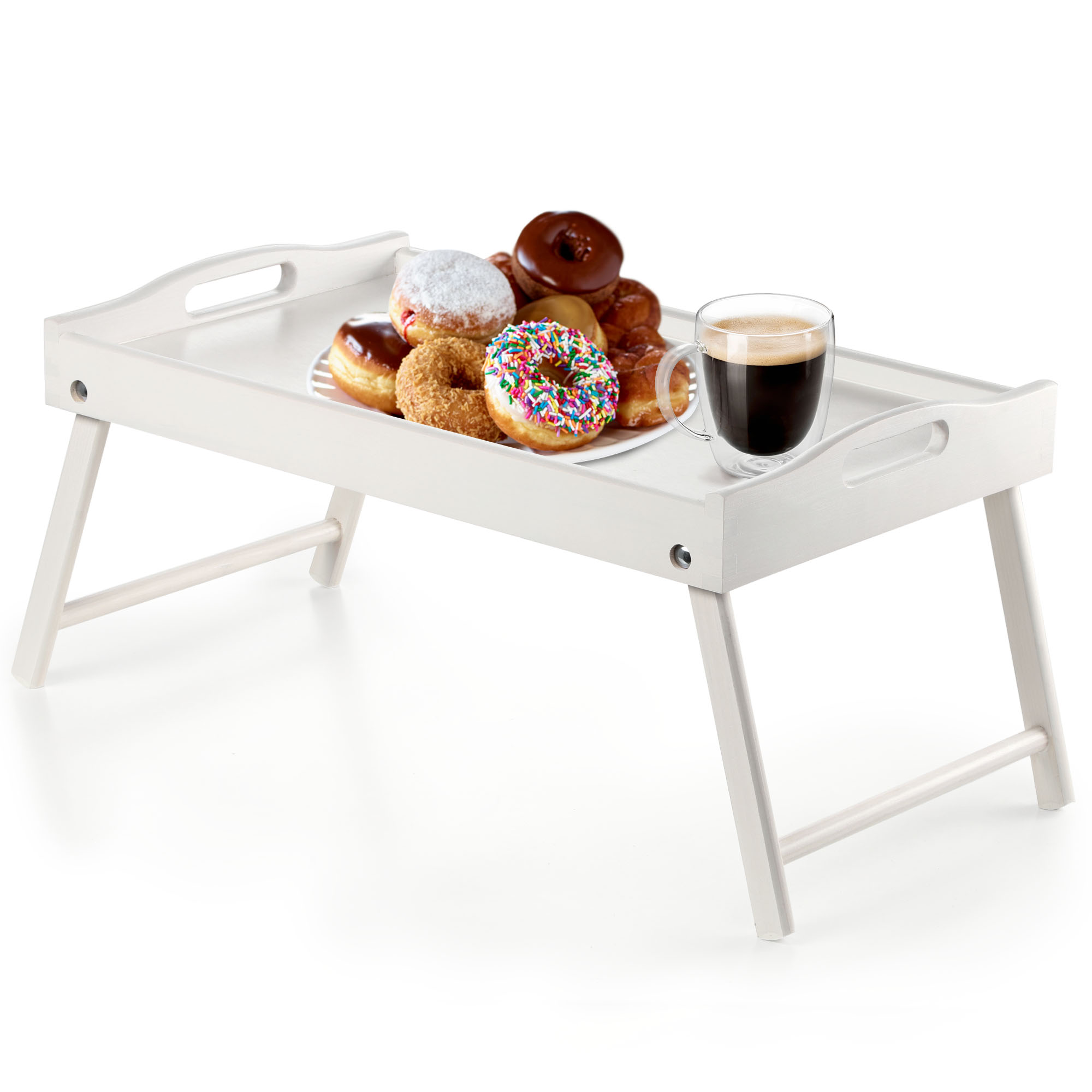 Stolik śniadaniowy Solia, pod laptopa, 50 cm, biały