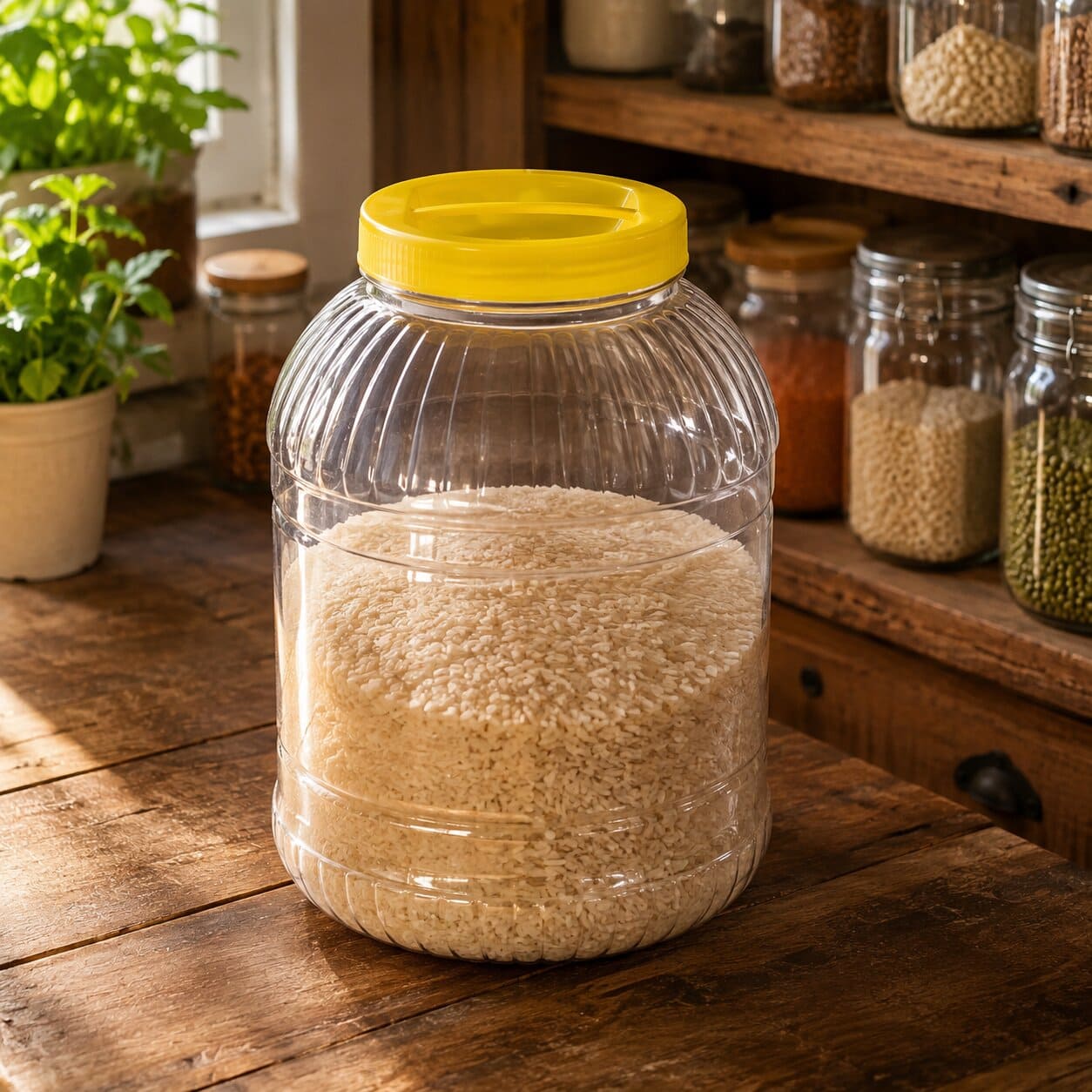 Słoik plastikowy z zakrętką 8L żółty