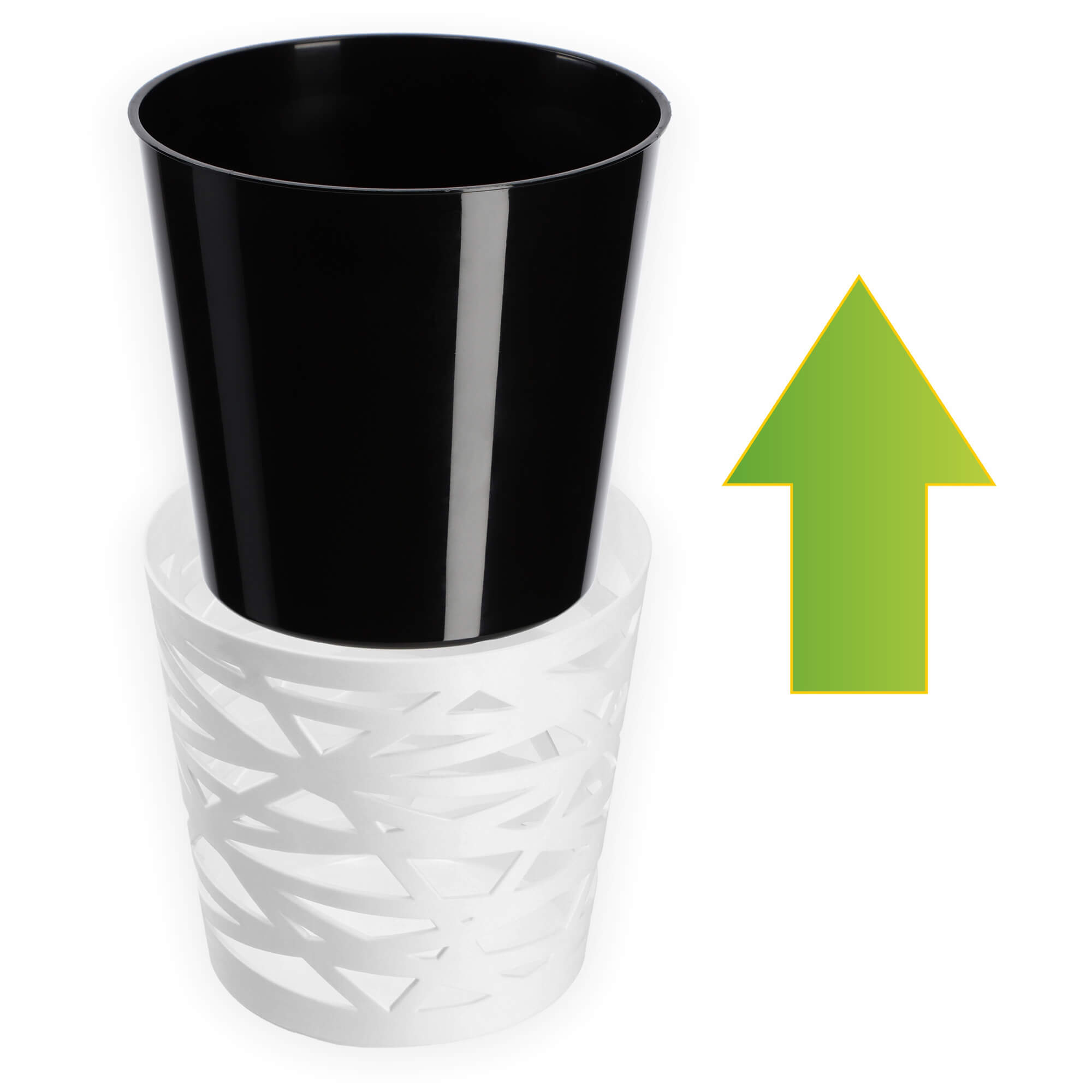 Doniczka z wkładem Rusio 13 cm, czarna