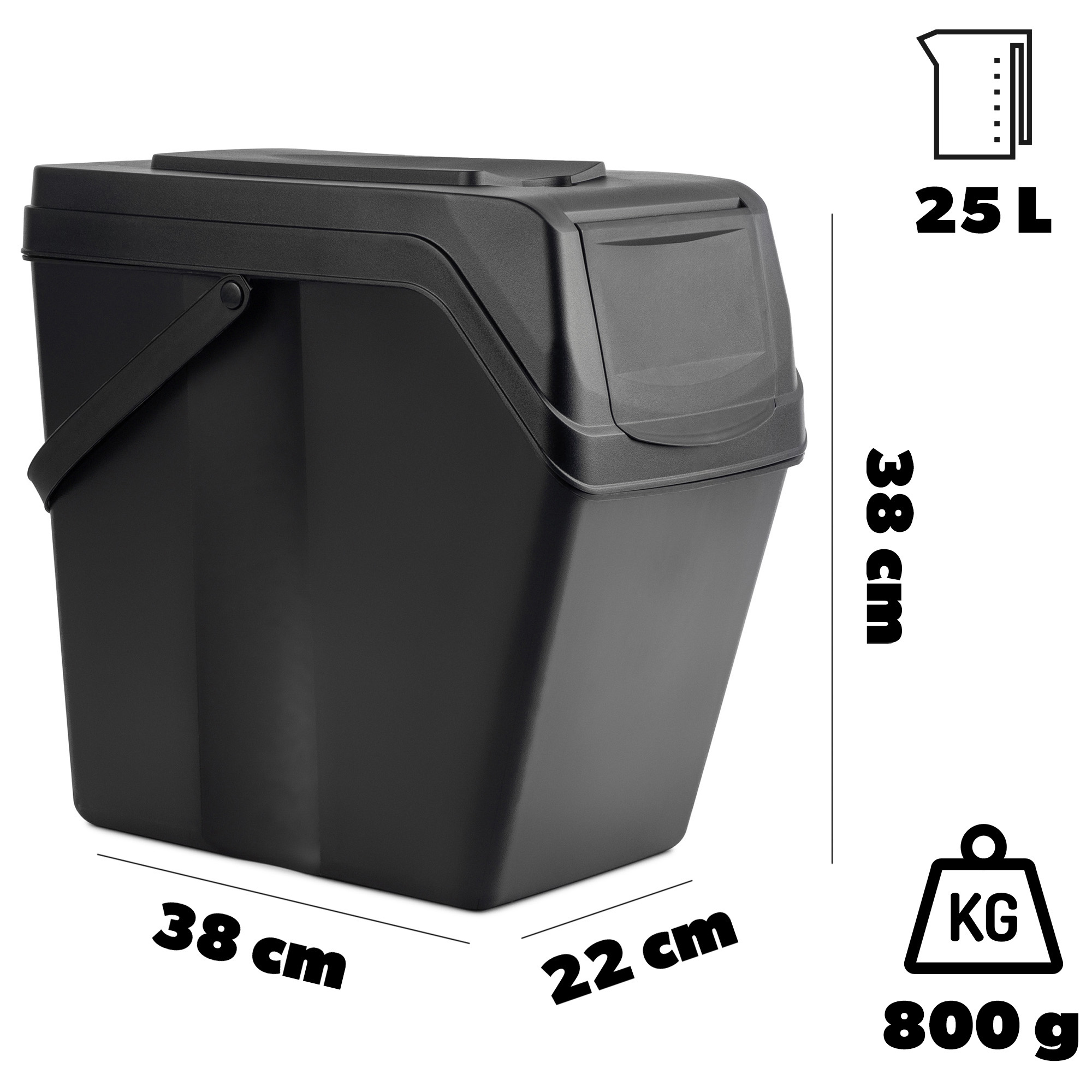 Kosz na śmieci Sornay 3x25 L czarne
