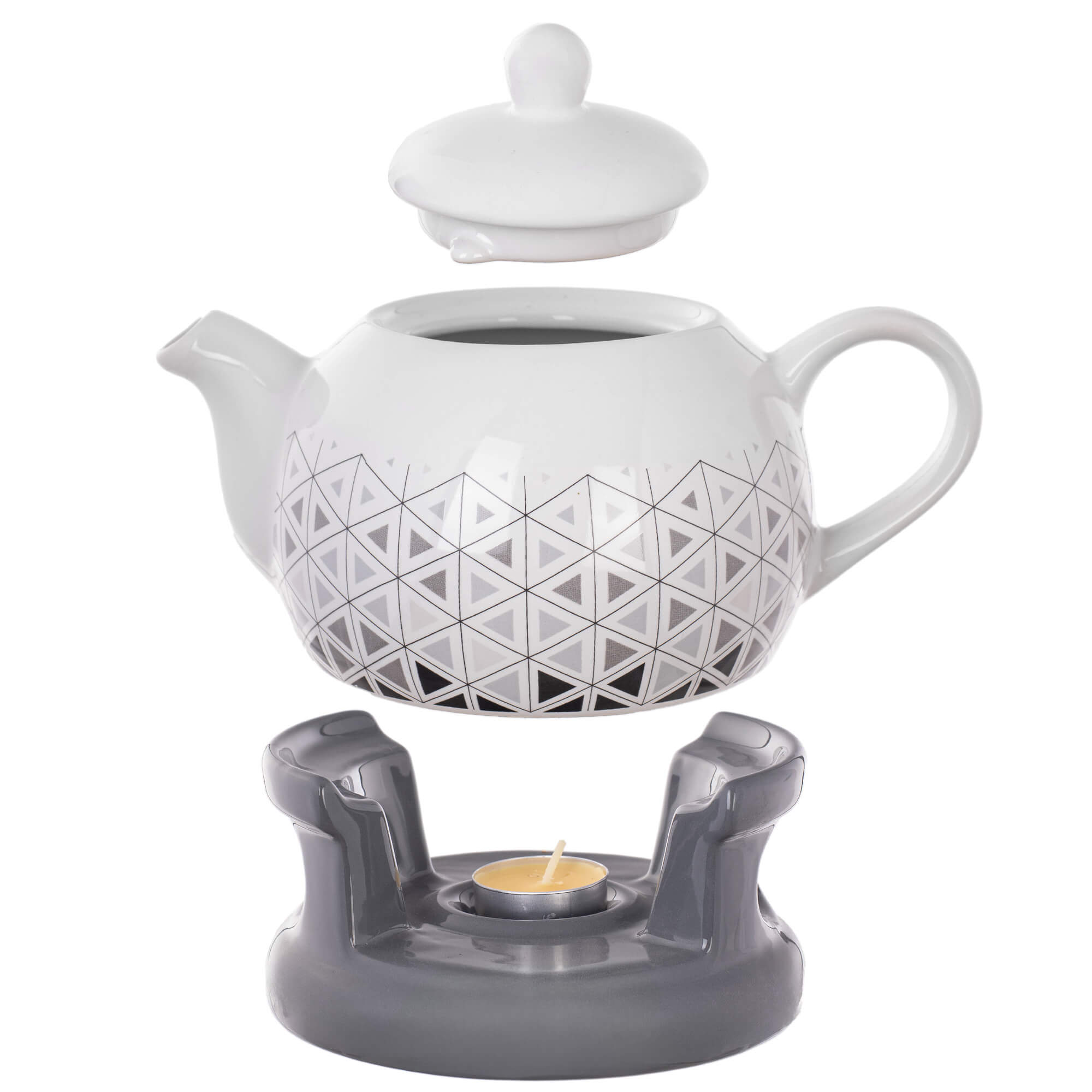 Dzbanek ceramiczny z podgrzewaczem Irais 1L trójkąty