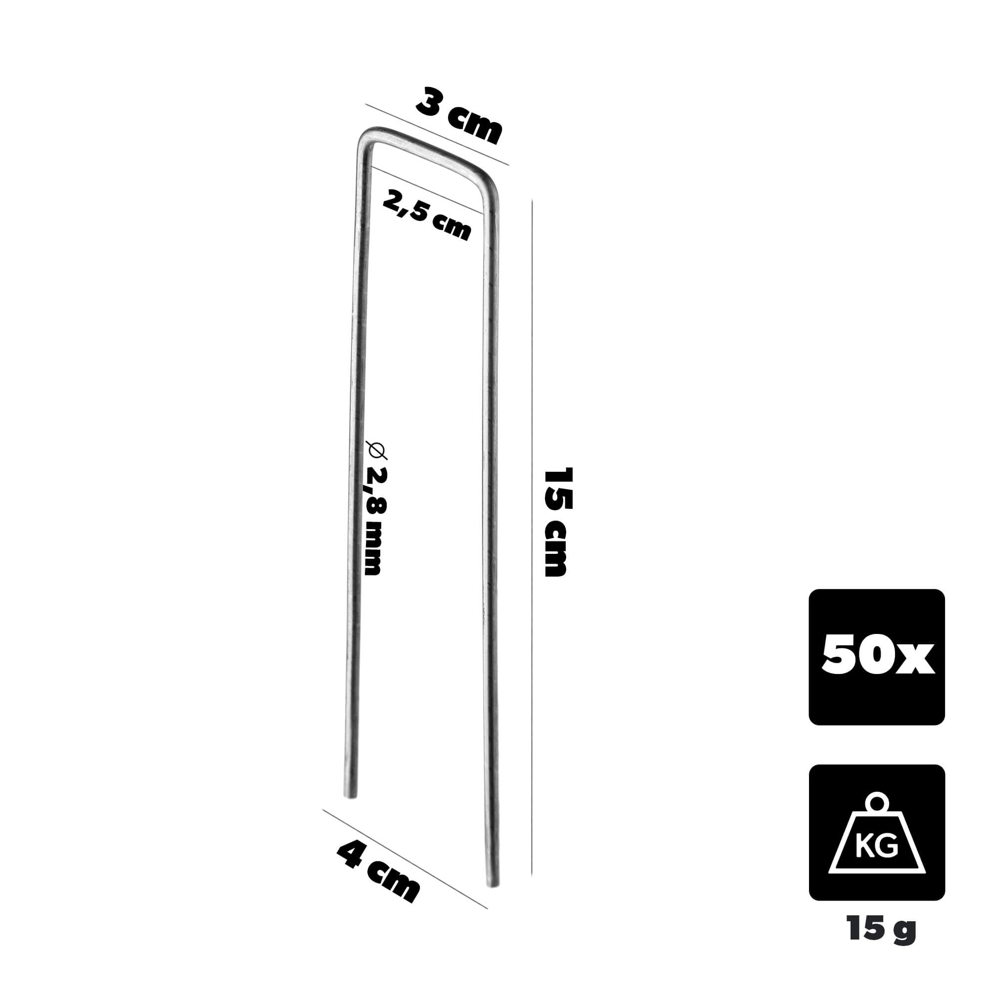 Szpilki ogrodowe Lezay 15 cm x 4 cm x 2.8 mm stalowe 50 szt.