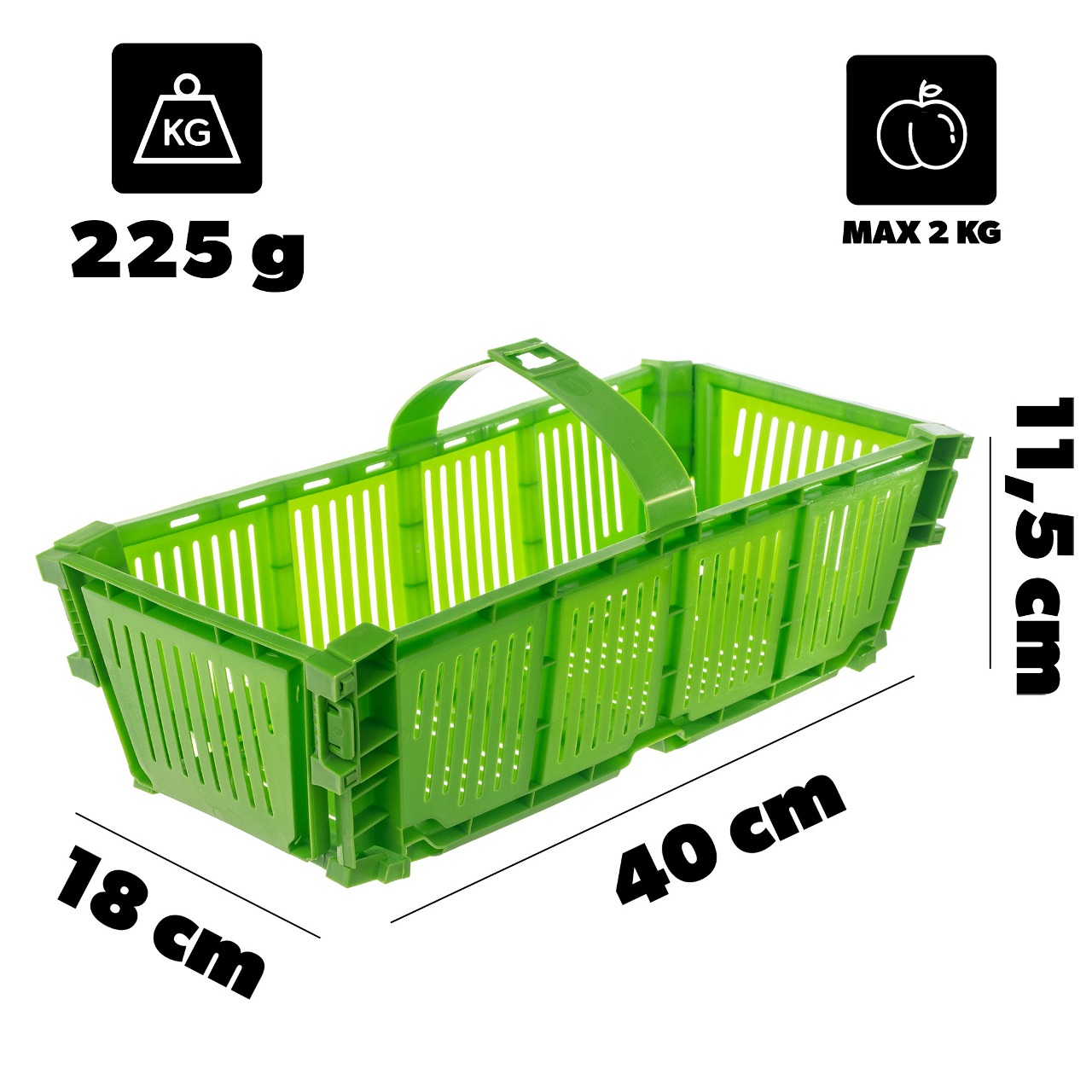 Łubianka składana Trito 40x18cm zielona