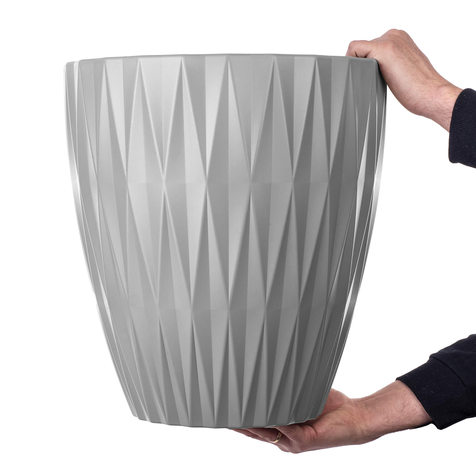 Doniczka Caro 40 cm, jasnoszara, 1 szt.