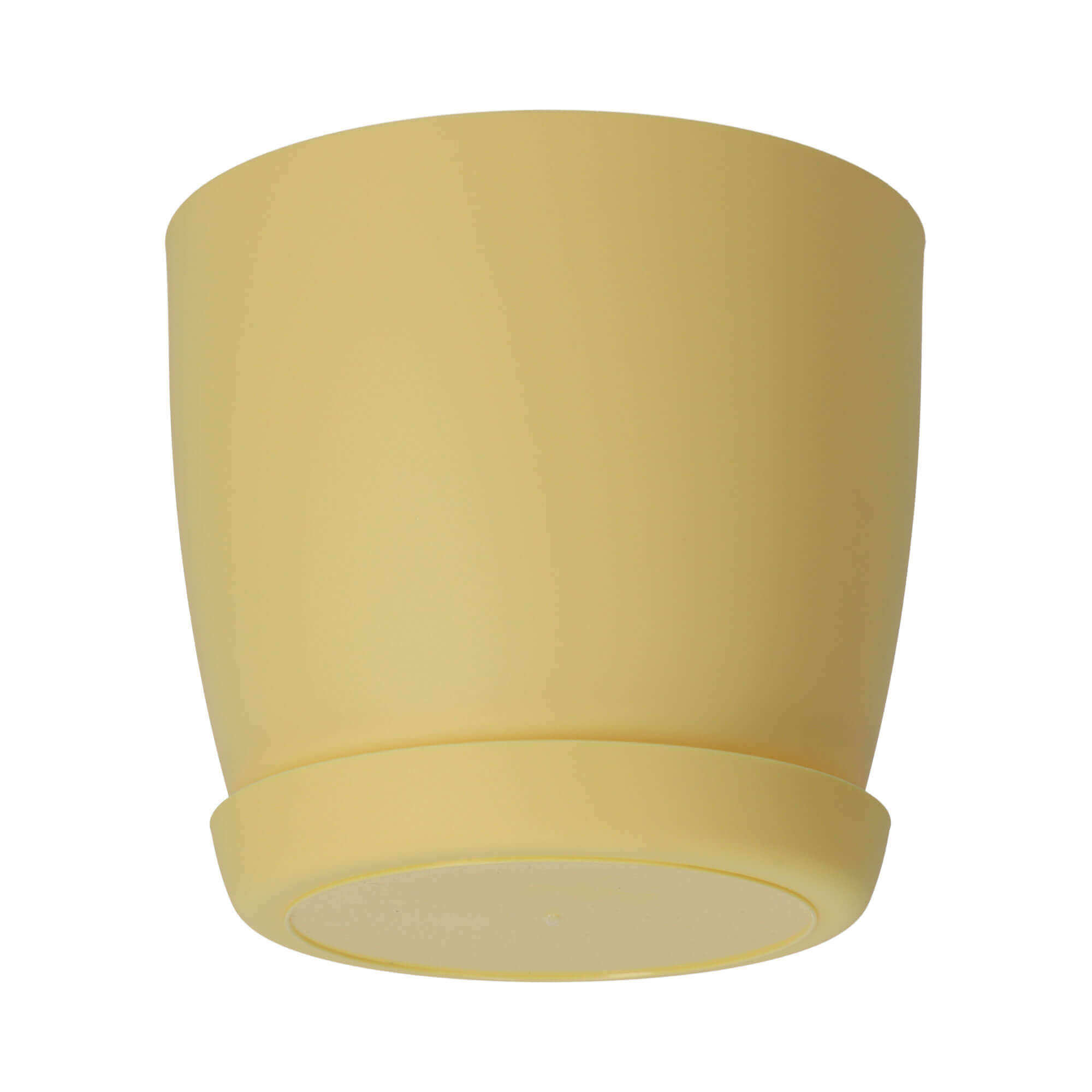 Doniczka Agen z podstawką 12 cm, matowa żółta