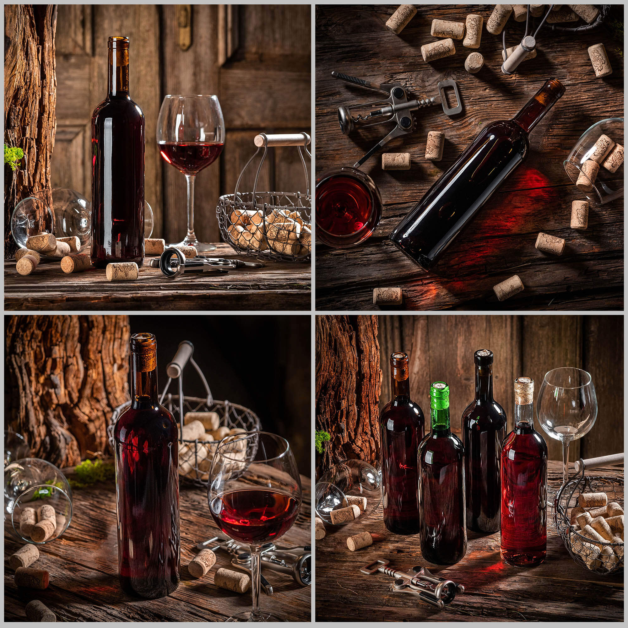 Butelka na wino Biagio 750ml brązowa z korkiem aglomerowanym 30 szt.