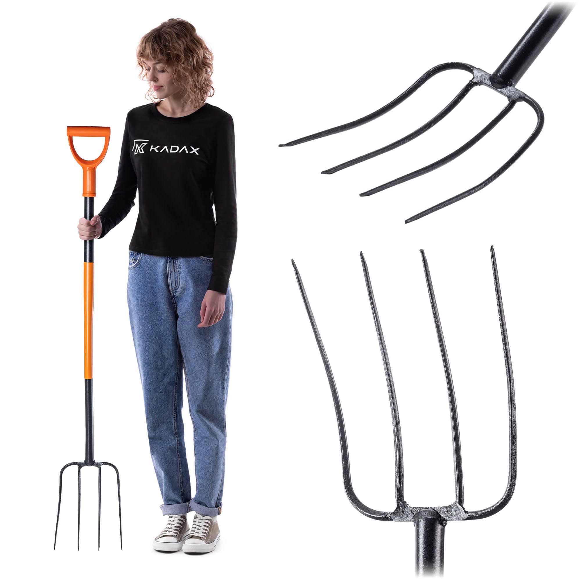 Widły gospodarcze Getas 132 cm, pomarańczowe
