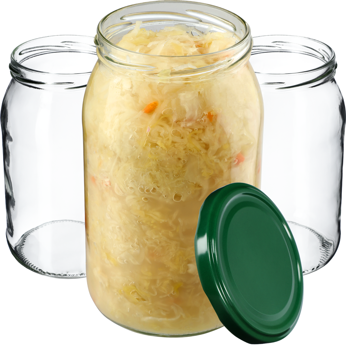 Słoiki na przetwory Simo 900ml 24szt fi 82 mm + wieczka zielone