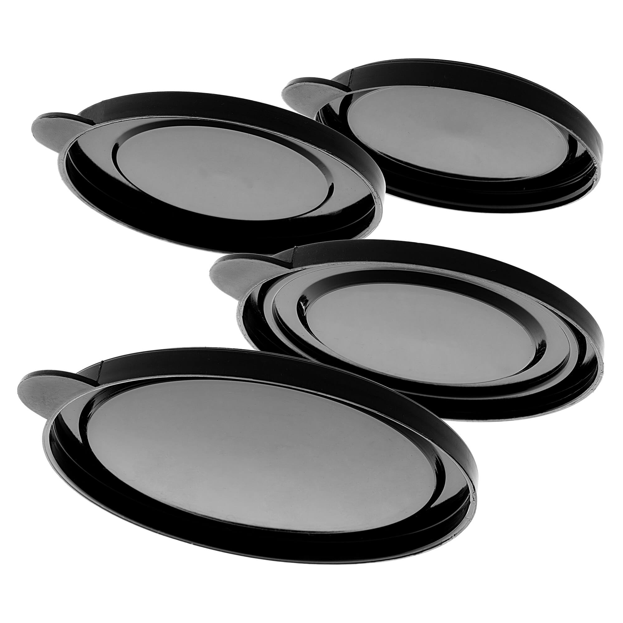 Zestaw pokrywek na puszki Oizon 100mm 84mm 73mm 65mm czarny 12 szt.