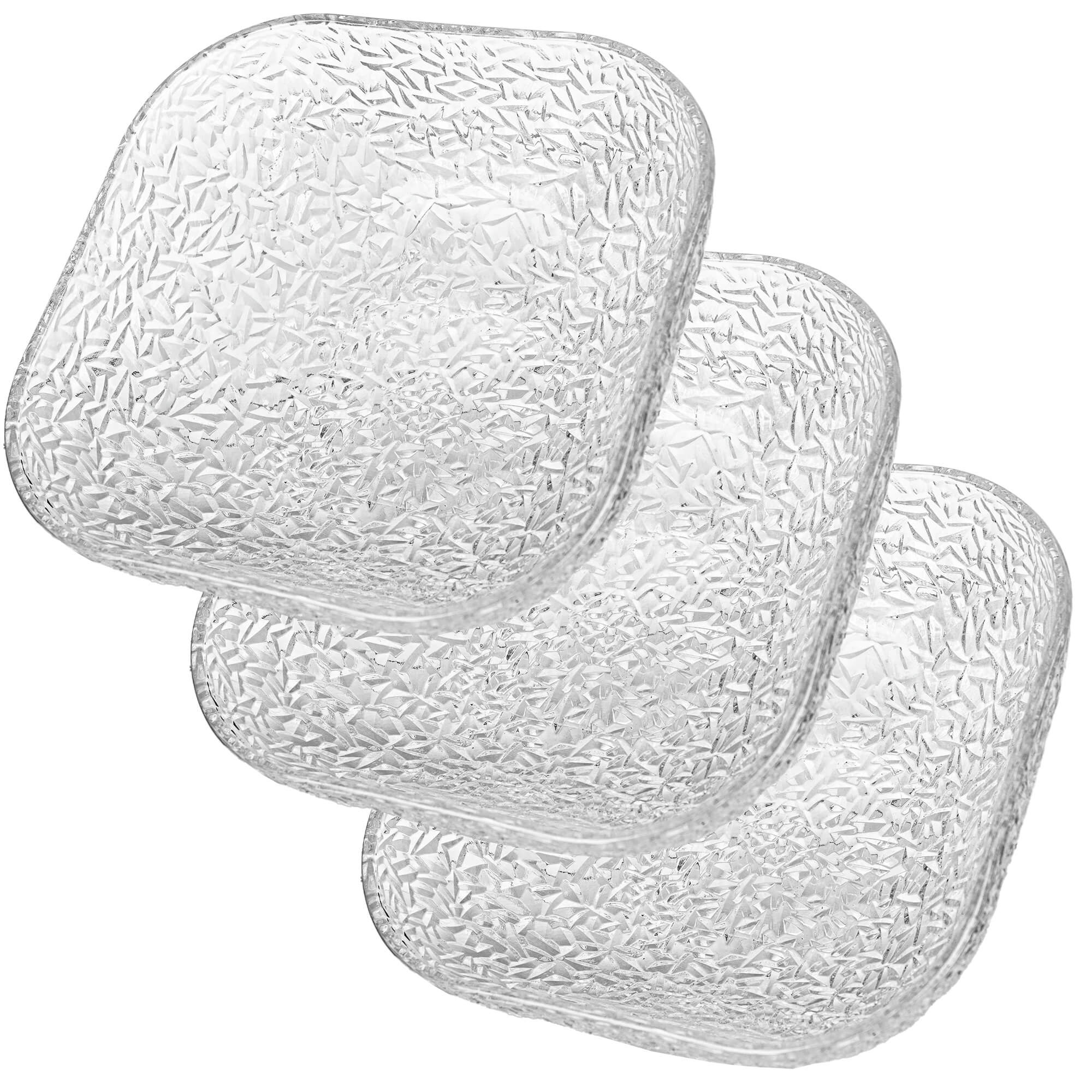 Salaterka szklana Venosa 20 cm wzór lód 3 szt.