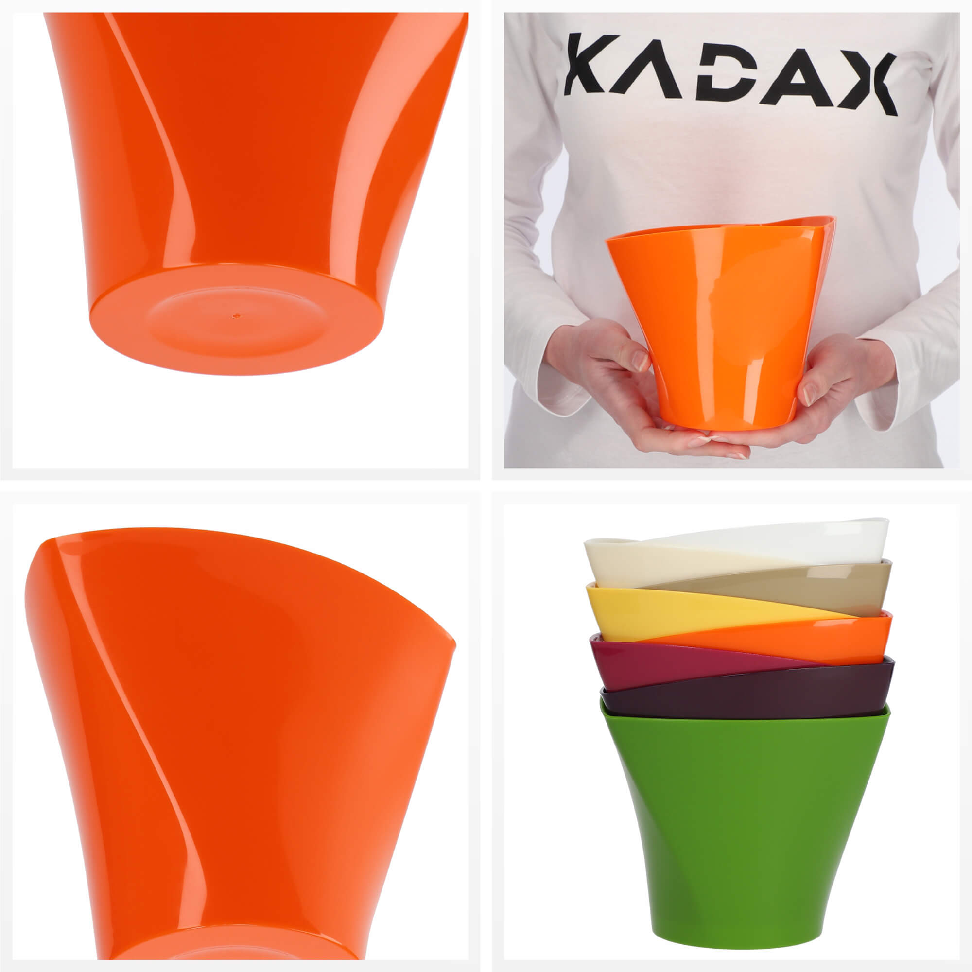Doniczka na kwiaty Sisco 15 cm, pomarańczowa