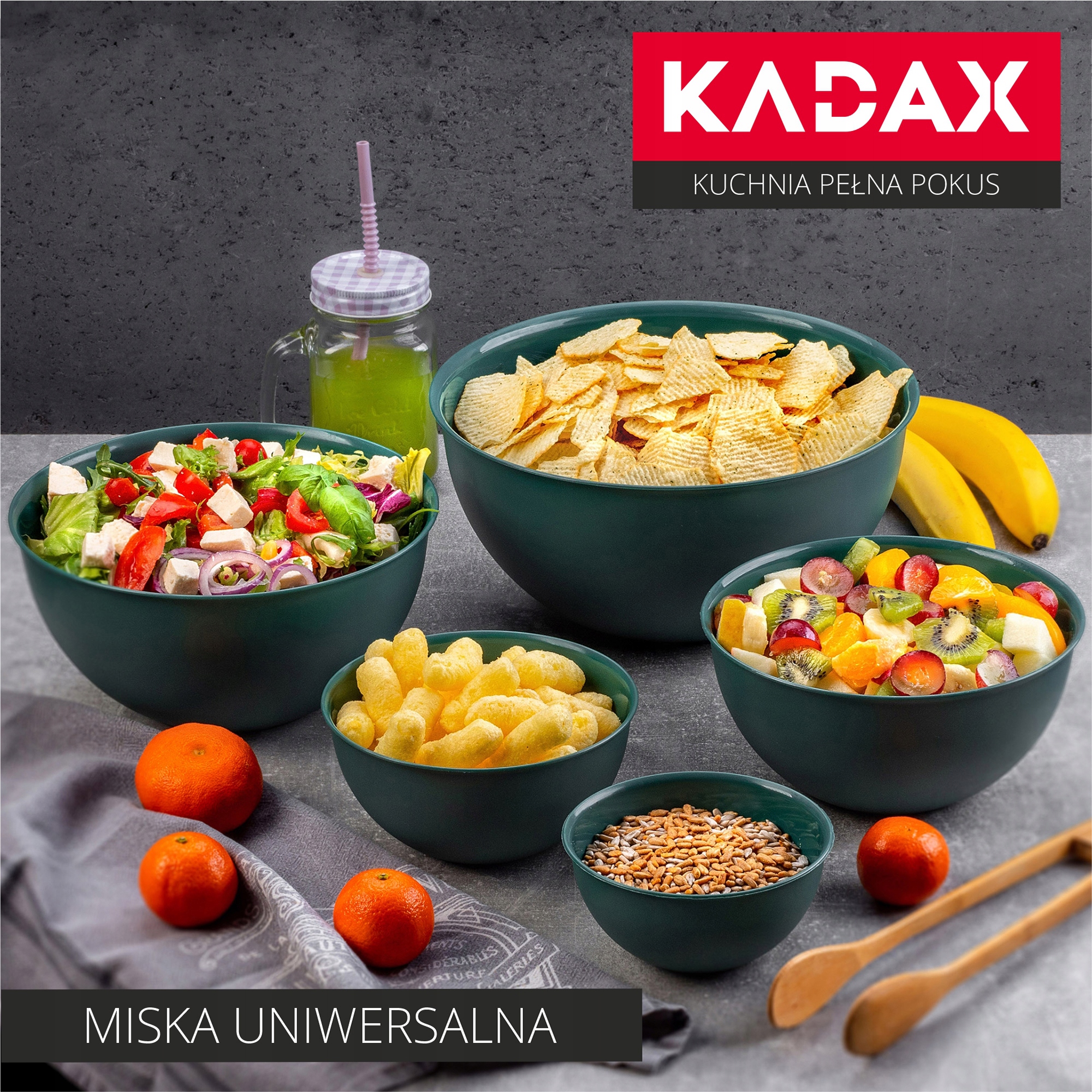 Miska kuchenna plastikowa Musano 5L, zielona
