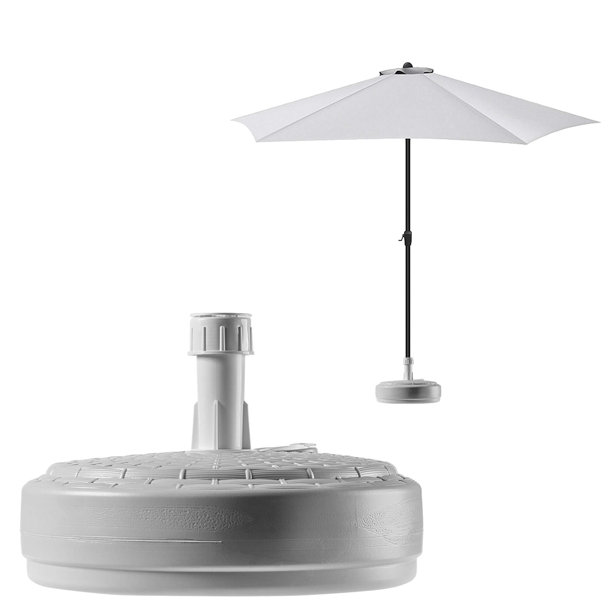 Podstawa pod parasol ogrodowy Solero rattan okrągła biała