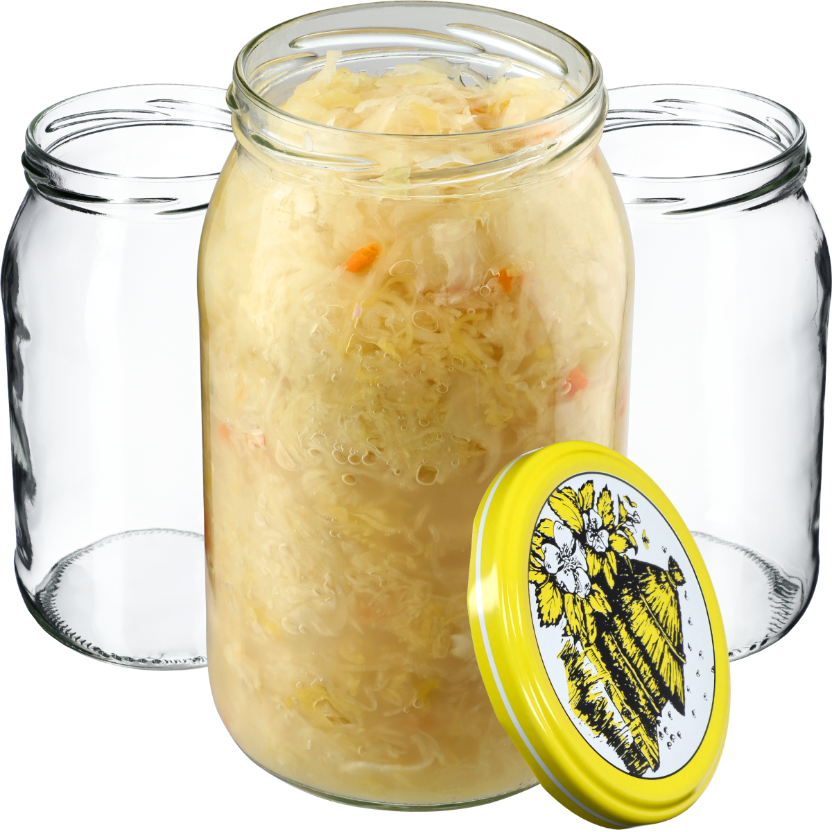 Słoiki na przetwory Simo 900ml 8szt fi 82 mm + wieczka "Pszczoły"