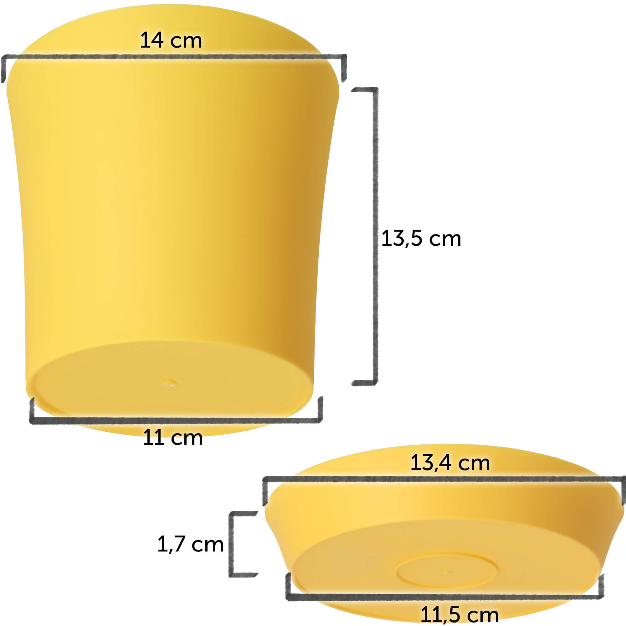 Doniczka na kwiaty Ersa 14 cm, żółty