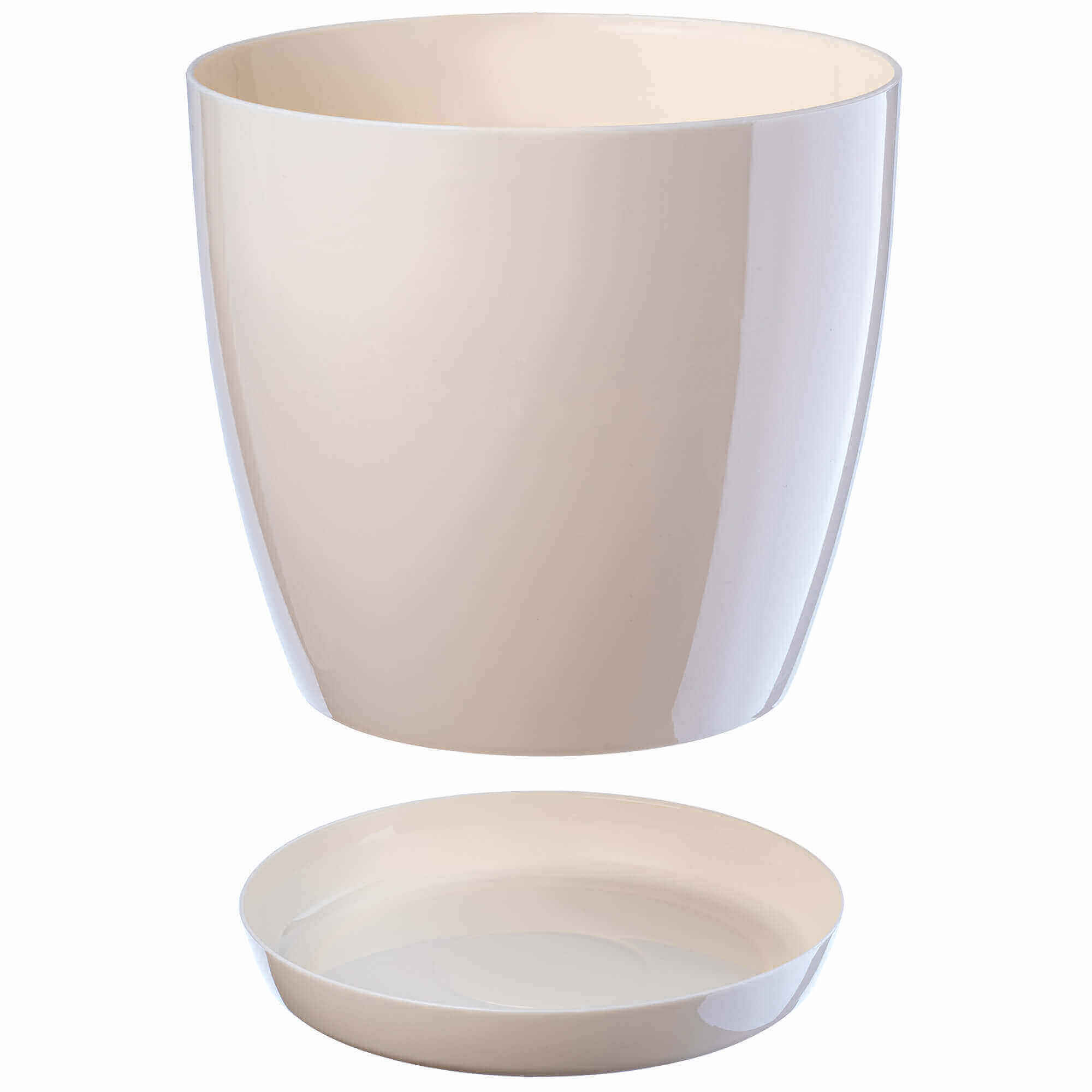 Doniczka Agen z podstawką 12 cm, kremowa
