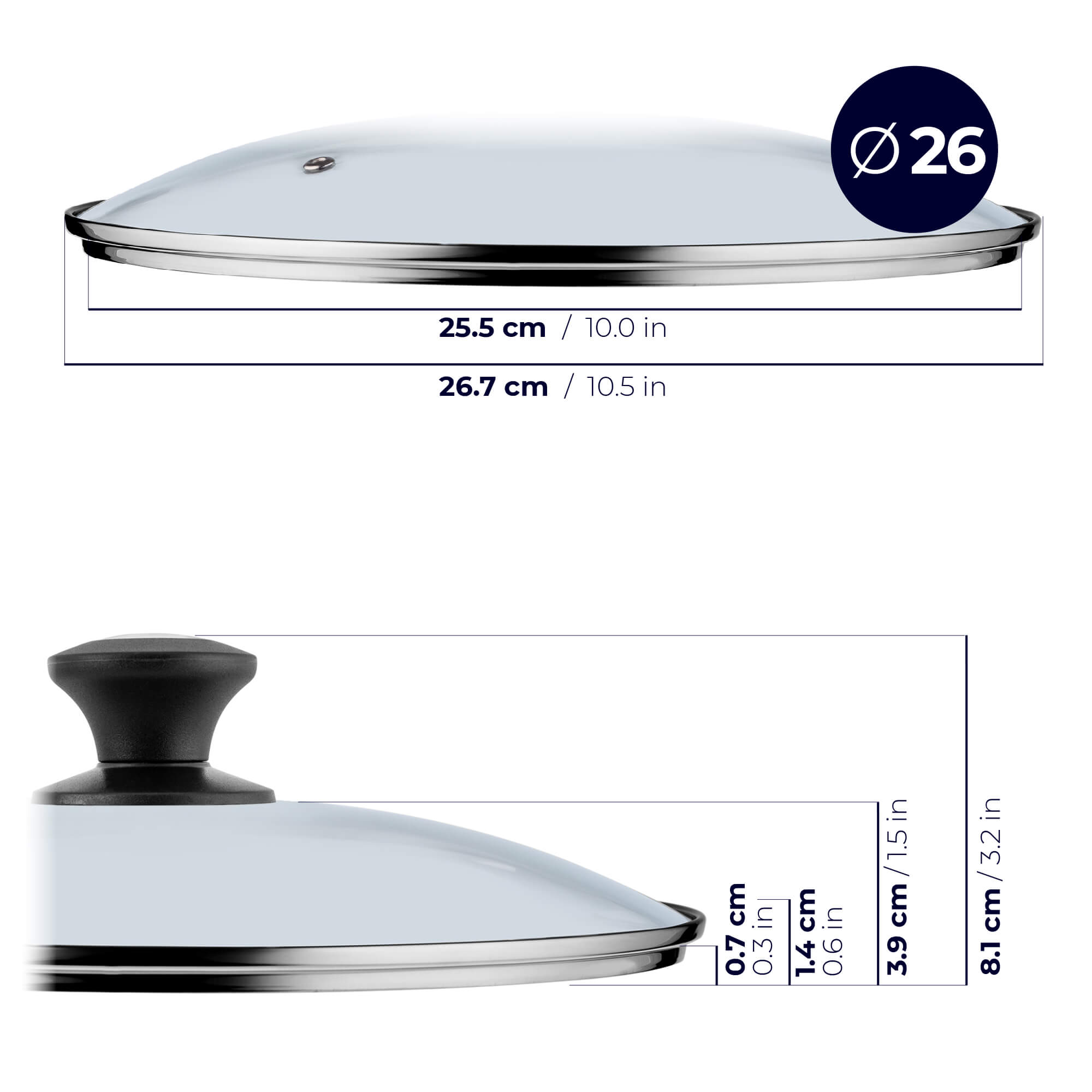 Zestaw pokryw żaroodpornych Barletta 22,26,30 cm