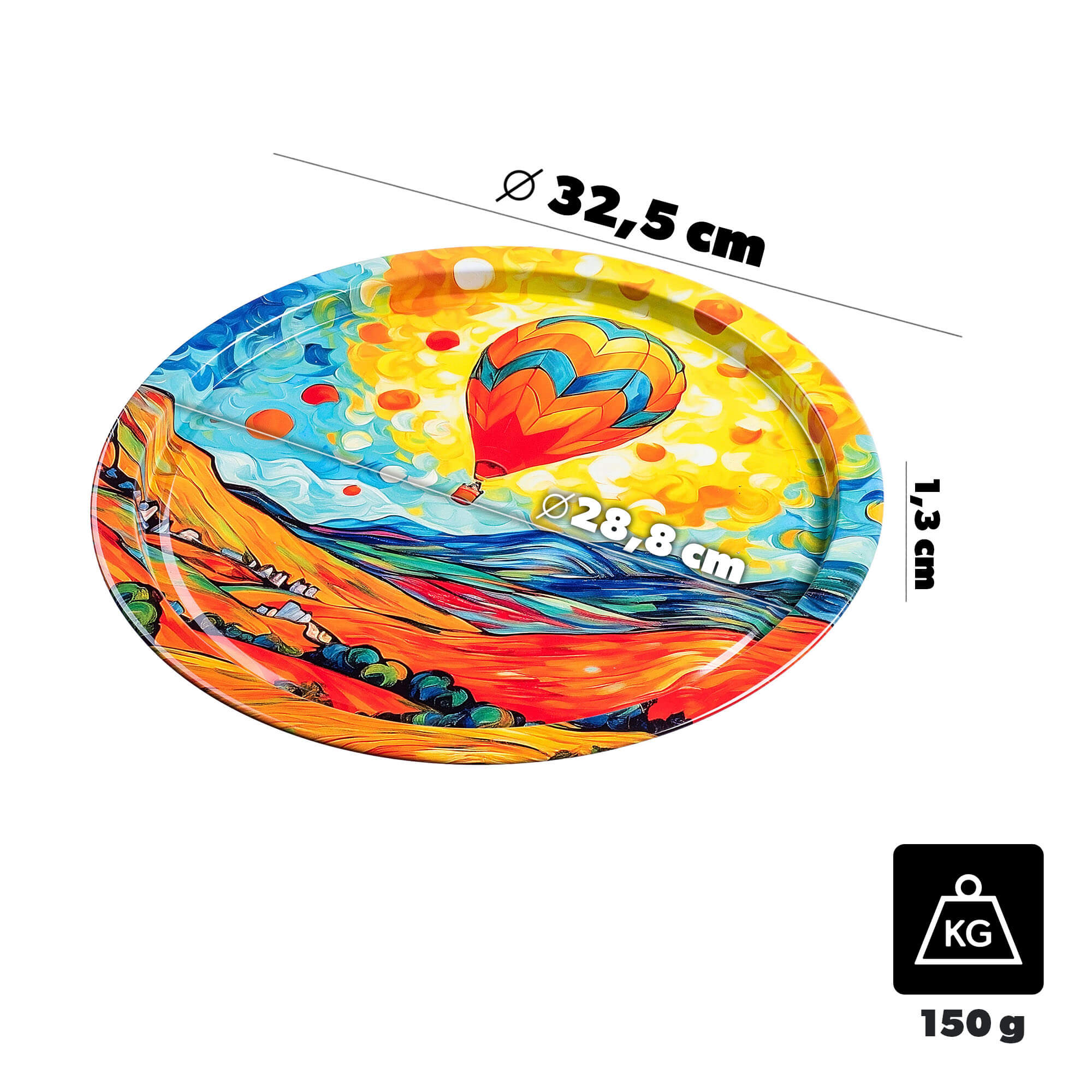 Taca okrągła litografowana Terzone 32.5 cm metalowa "Balon"
